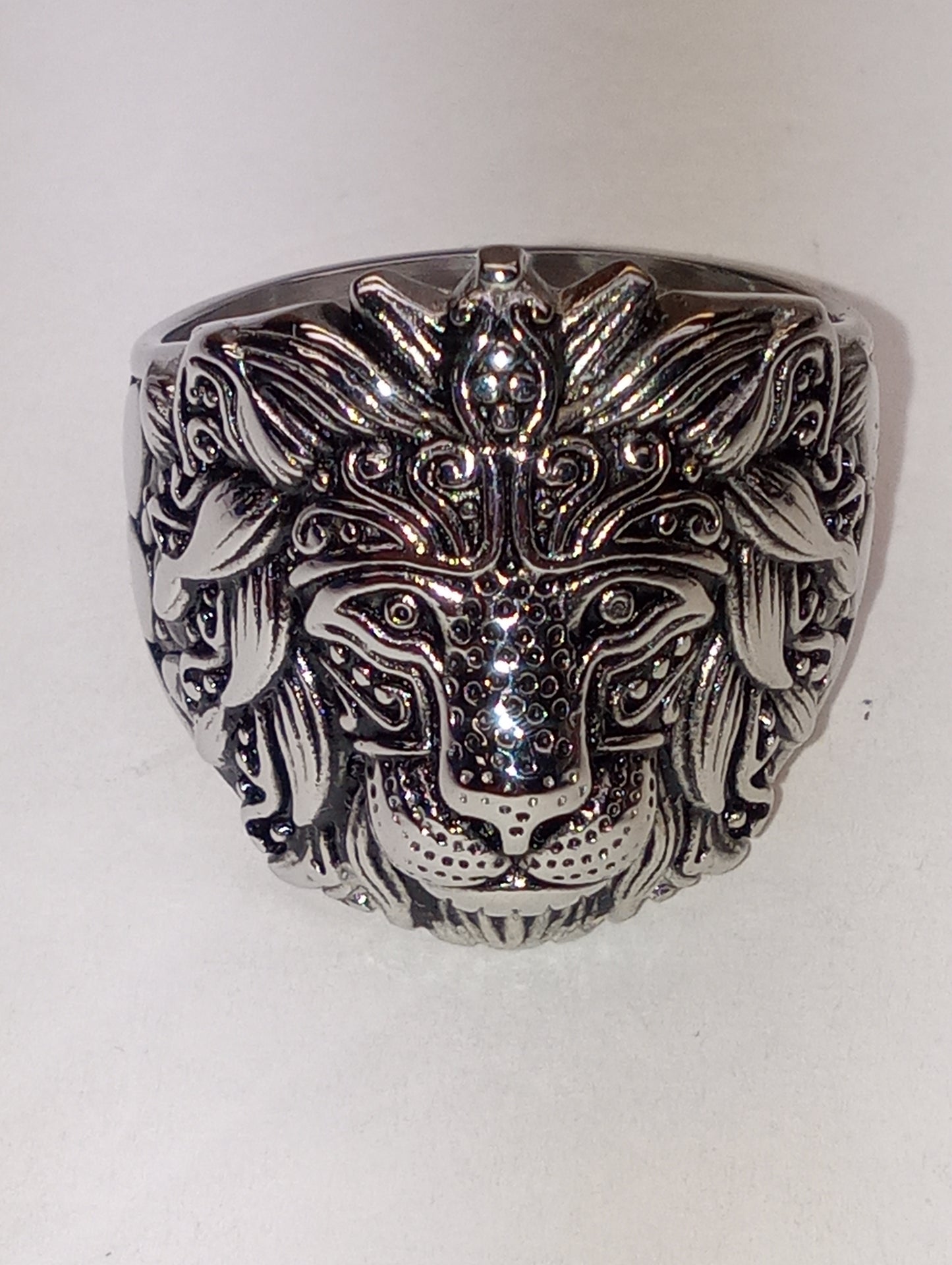 ring Lion's head, in stainless steel , size 13