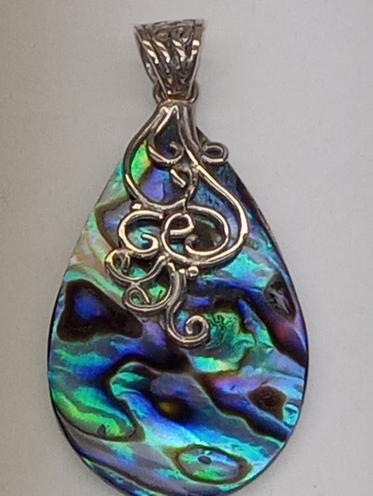 pendant abalone shell in sterling silver,