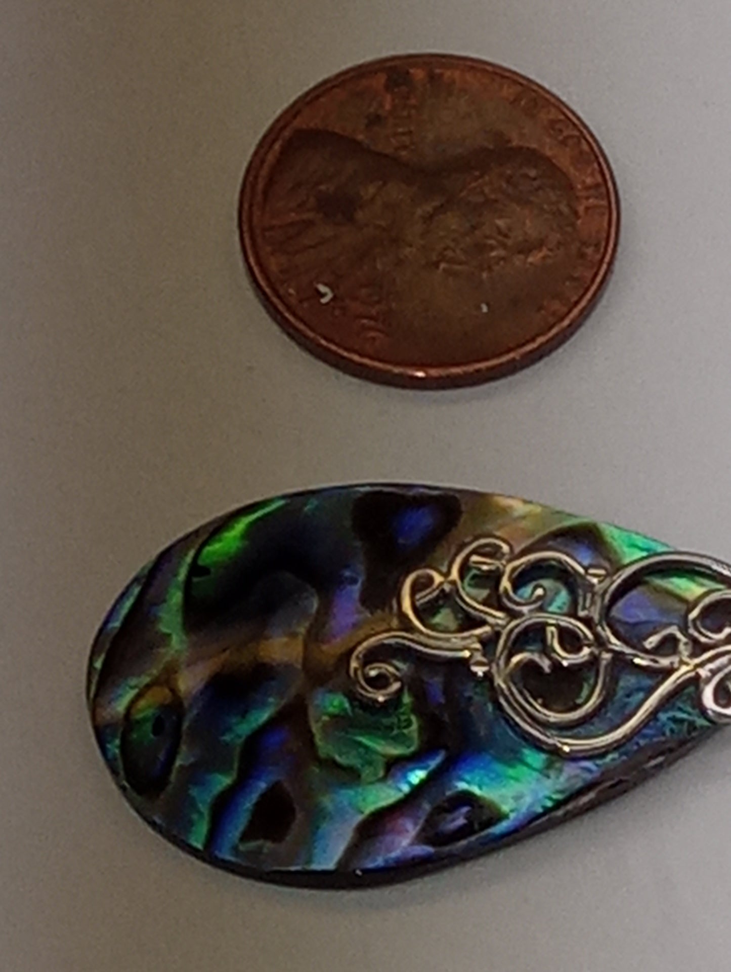 pendant abalone shell in sterling silver,