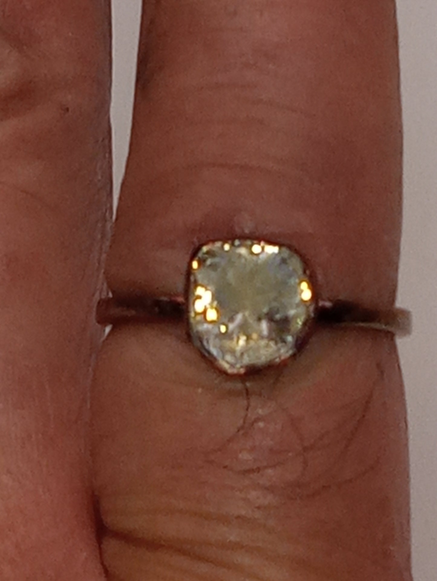 ring Artisan Crafted Polki Diamond in 14k rose gold over sterling silver. size8, .33ctw