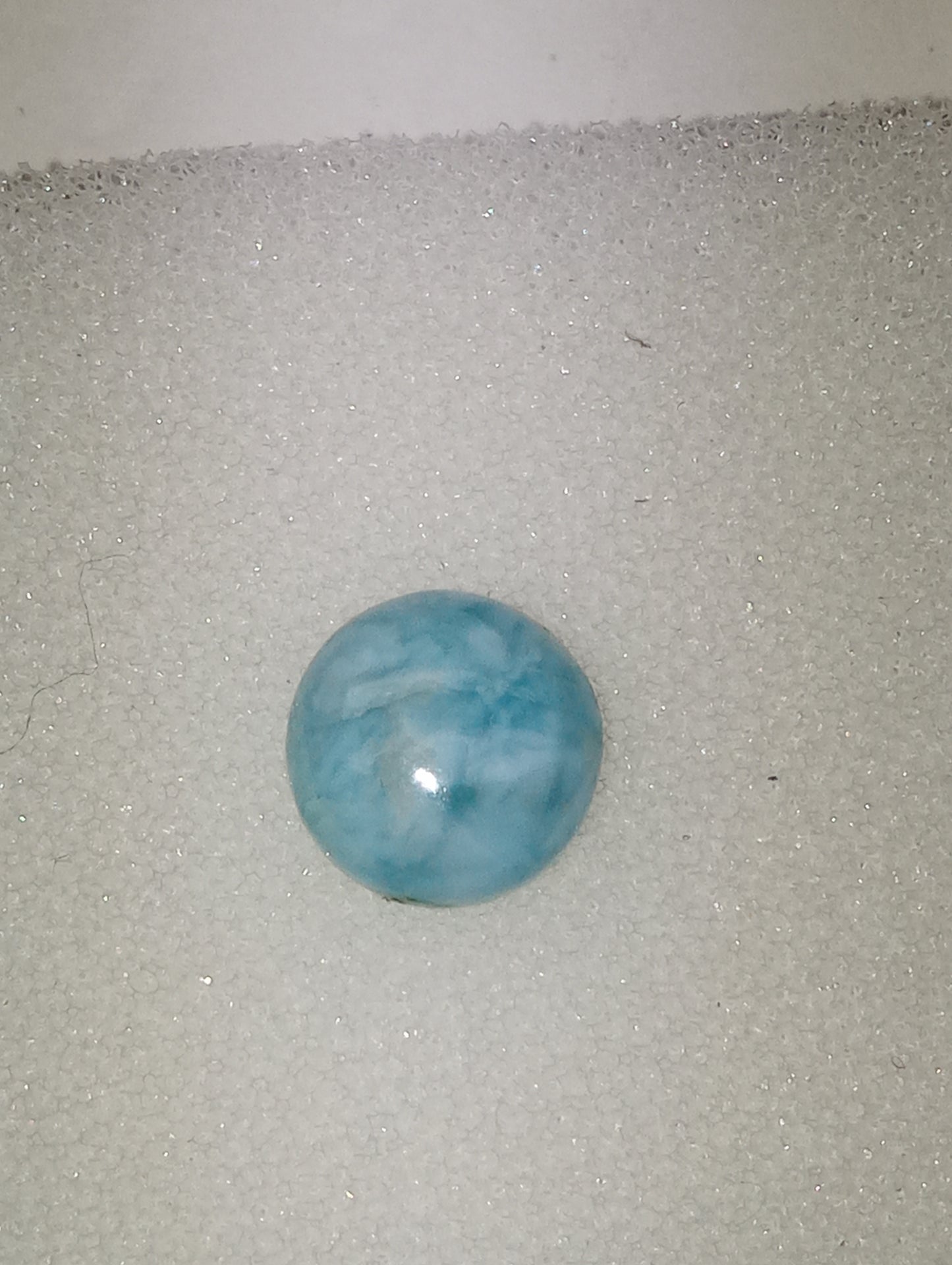 larimar gemstone, 8mm round, 2.17ct