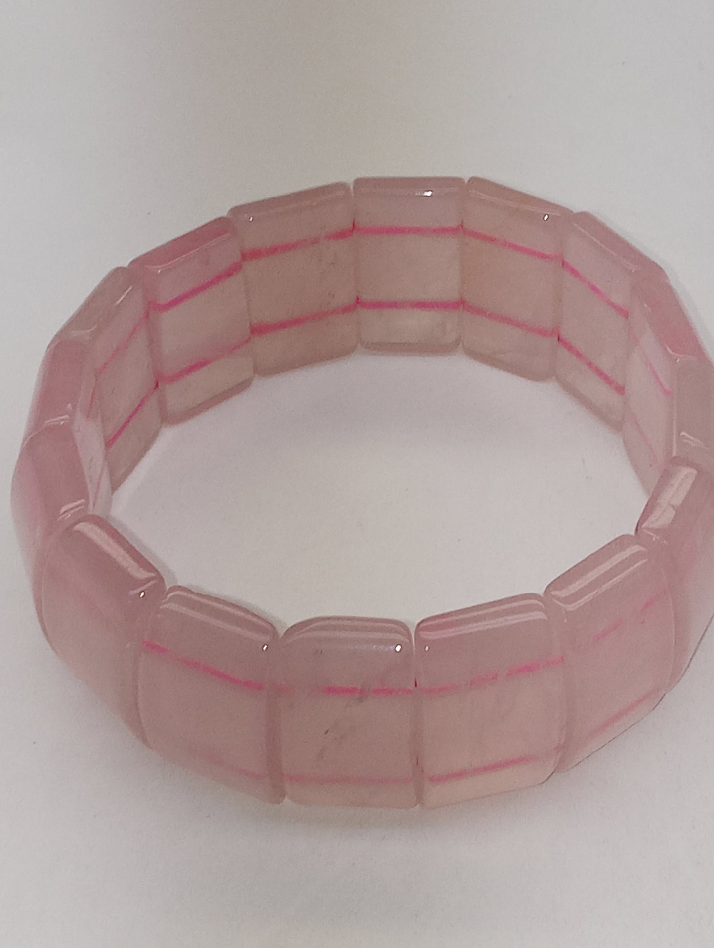 bracelet Galilea rose quartz section, stretch, 378ctw