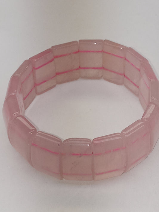 bracelet Galilea rose quartz section, stretch, 378ctw