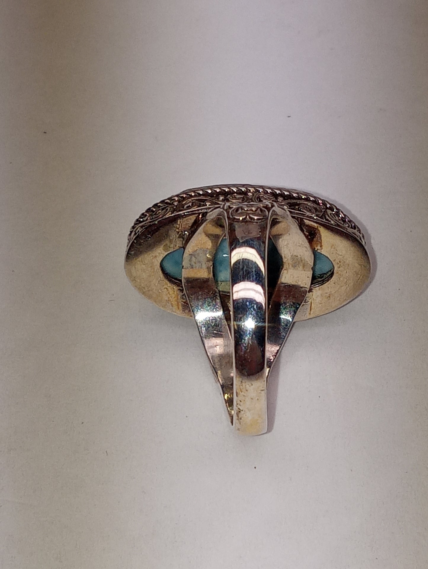 ring Bali Legacy, matrix larimar, in sterling silver, size 8, 9.9ctw