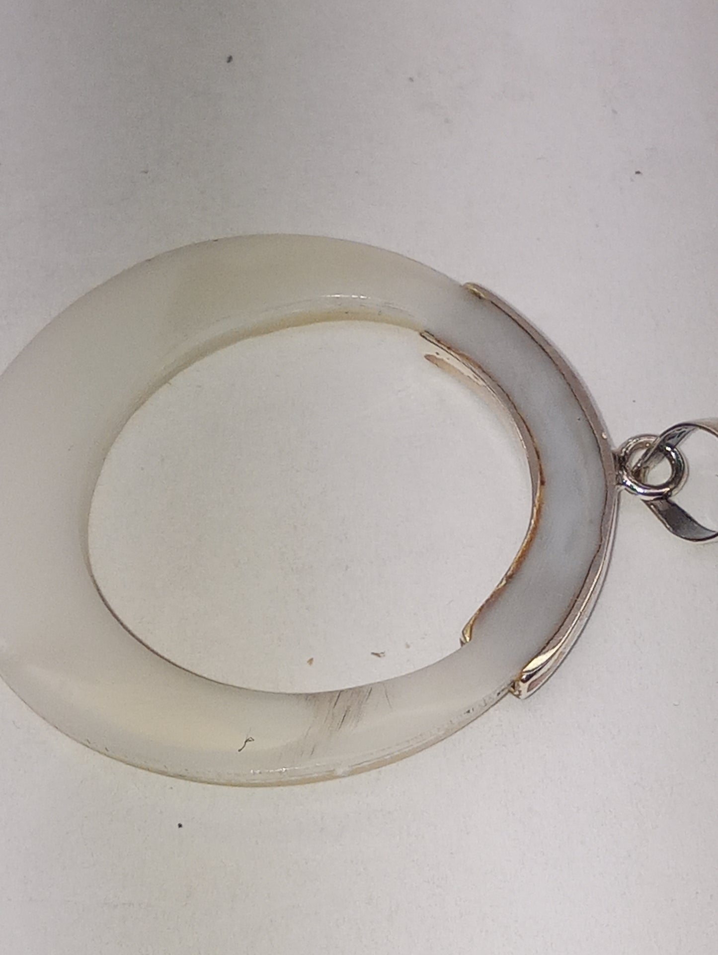 pendant Mother of Pearl circle in sterling silver
