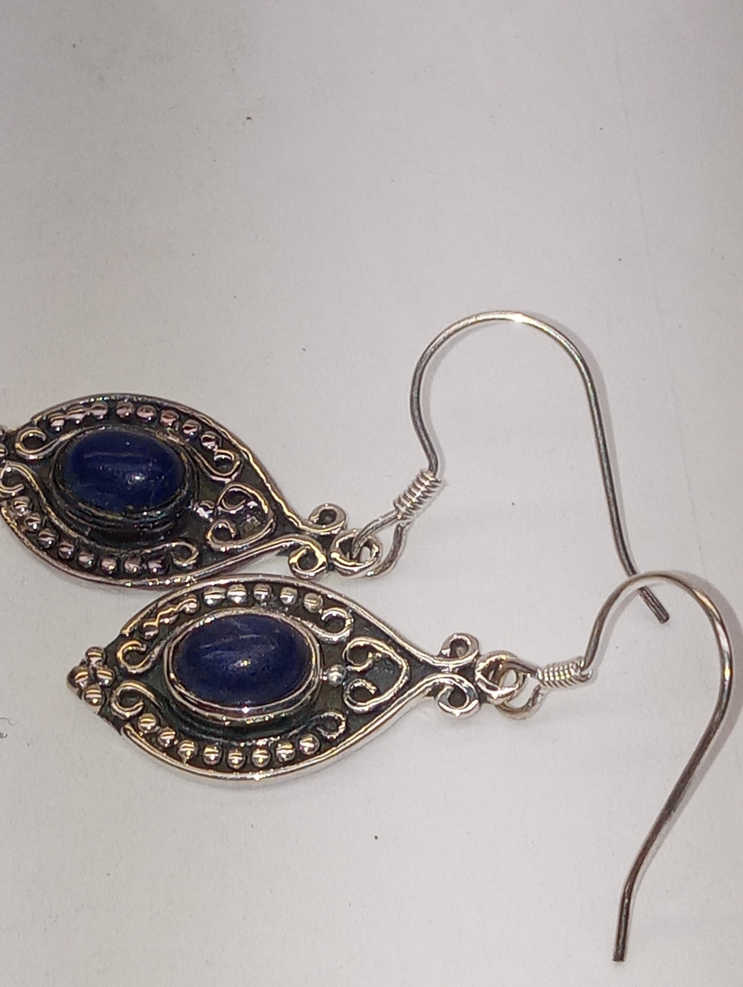 earrings Artisan Crafted Lapis Lazuli dangles in sterling silver