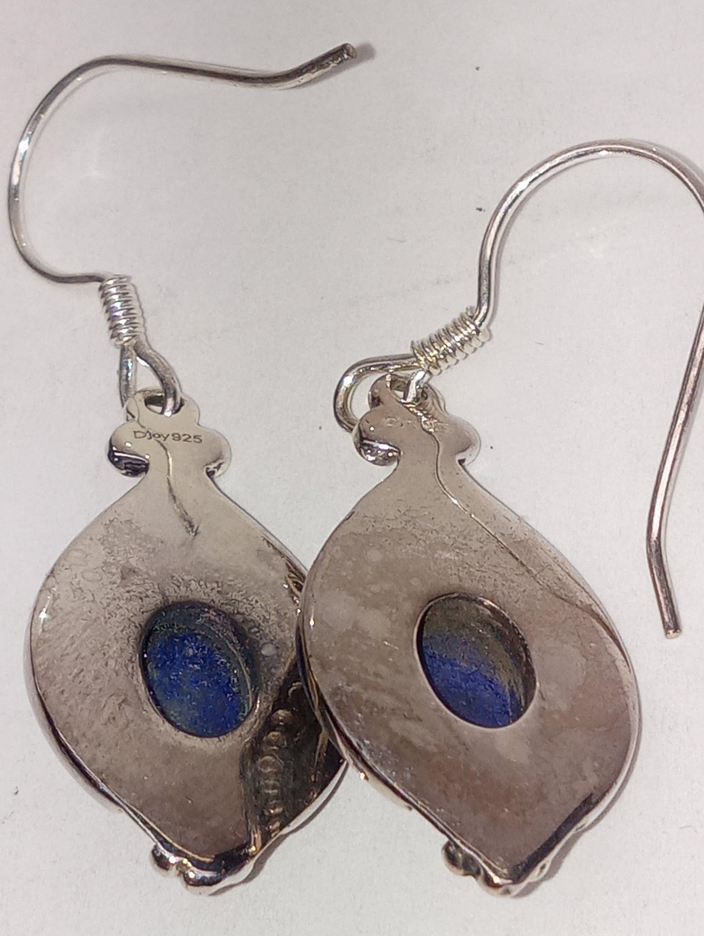 earrings Artisan Crafted Lapis Lazuli dangles in sterling silver