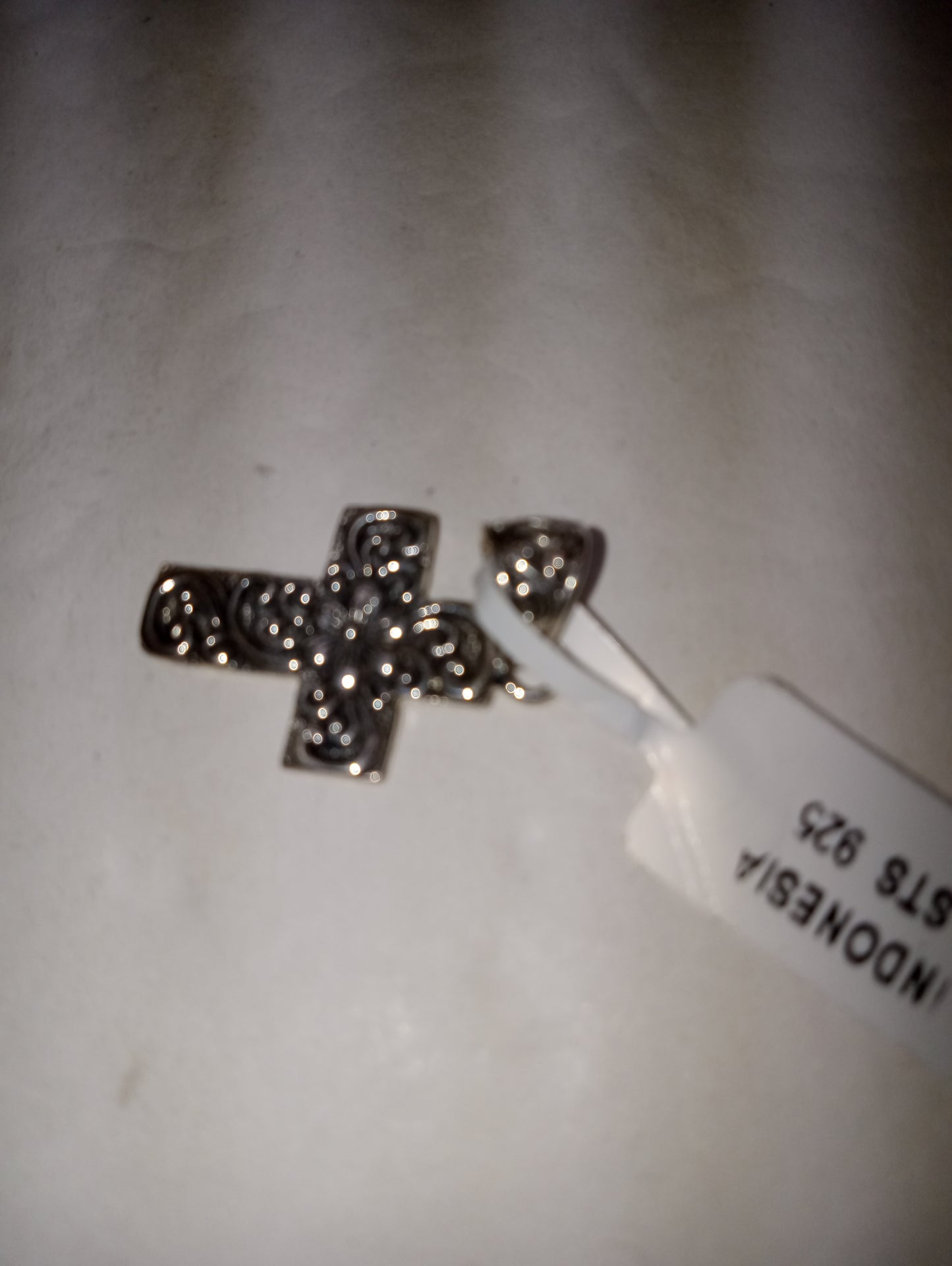 Pendant Bali Legacy cross floral in sterling silver, no chain, 2.6g