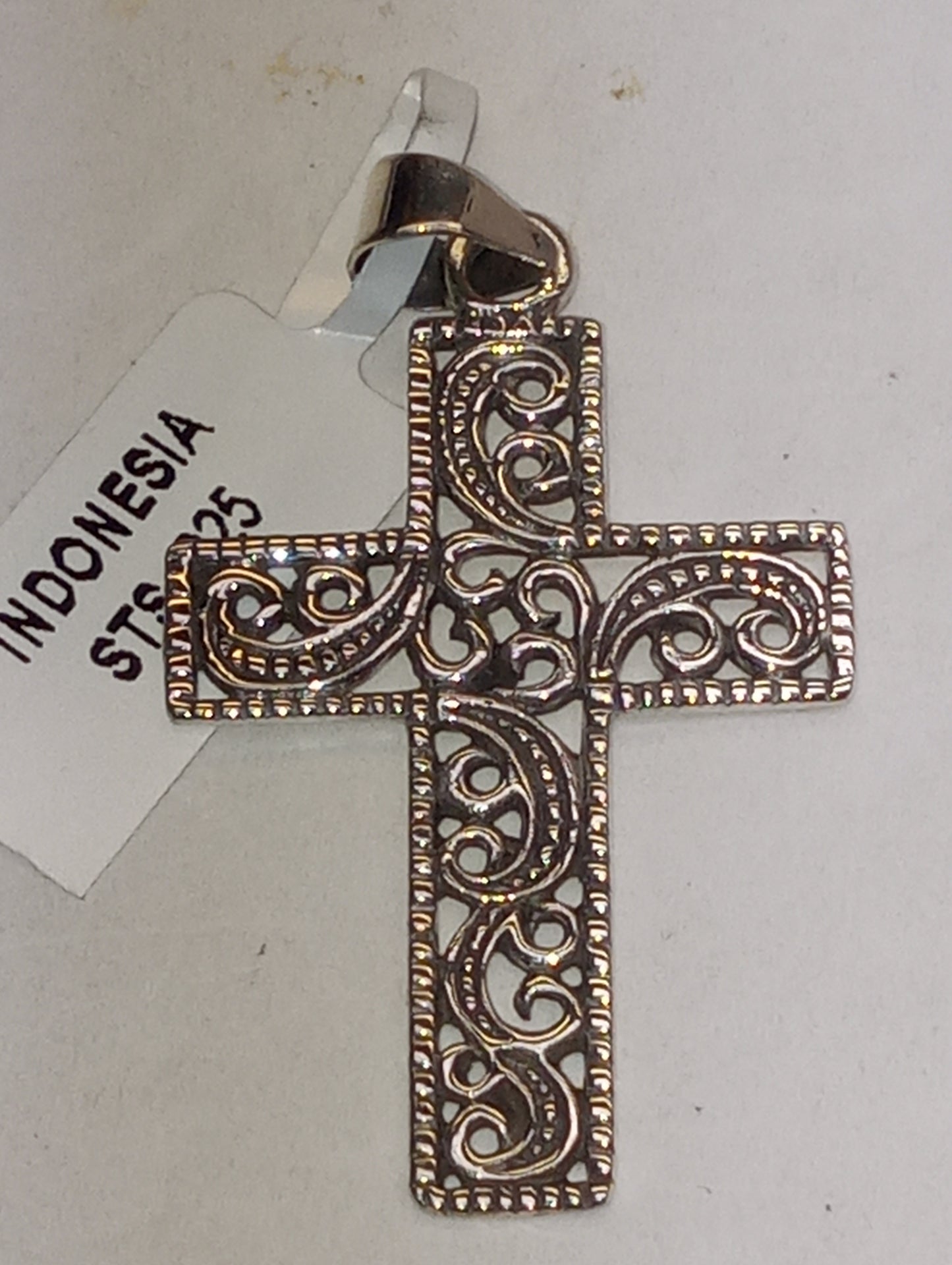 pendant Bali Legacy cross in sterling silver, 3.3g, no chain