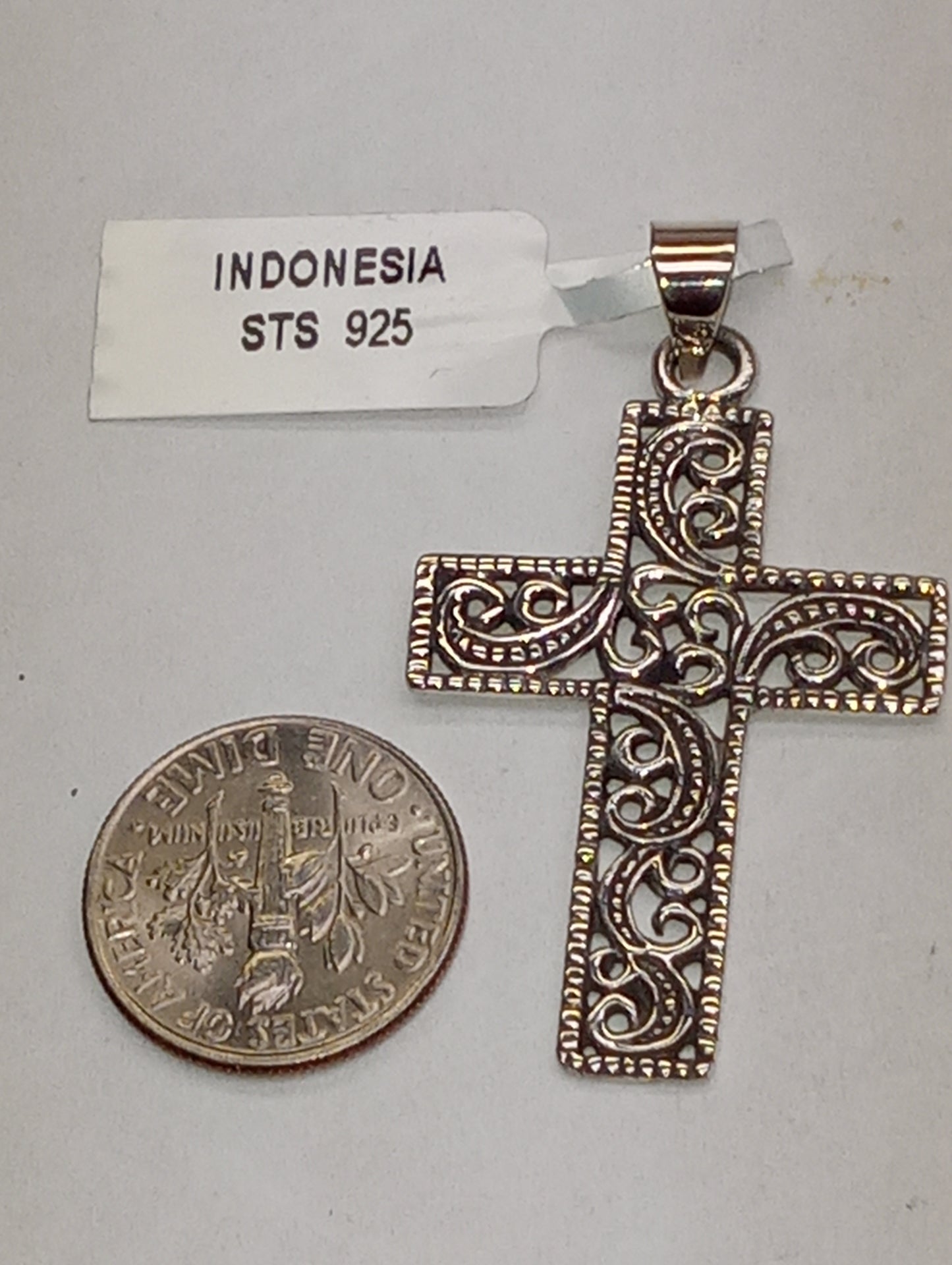 pendant Bali Legacy cross in sterling silver, 3.3g, no chain