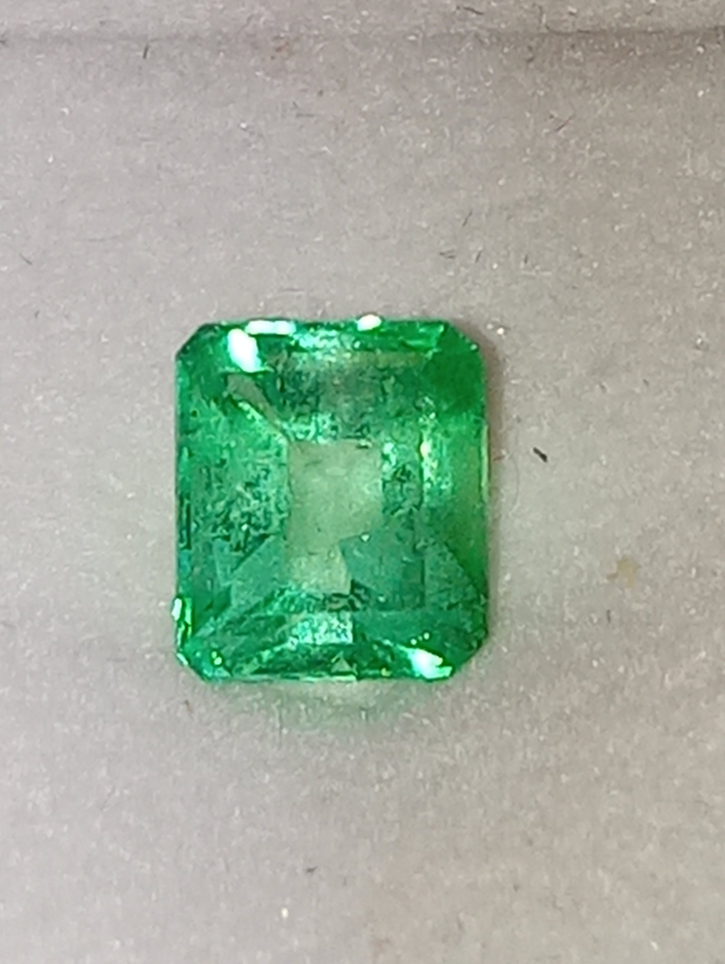 emerald gemstone Colombian, 6.9mmx6mm emerald cut, 1.44ct