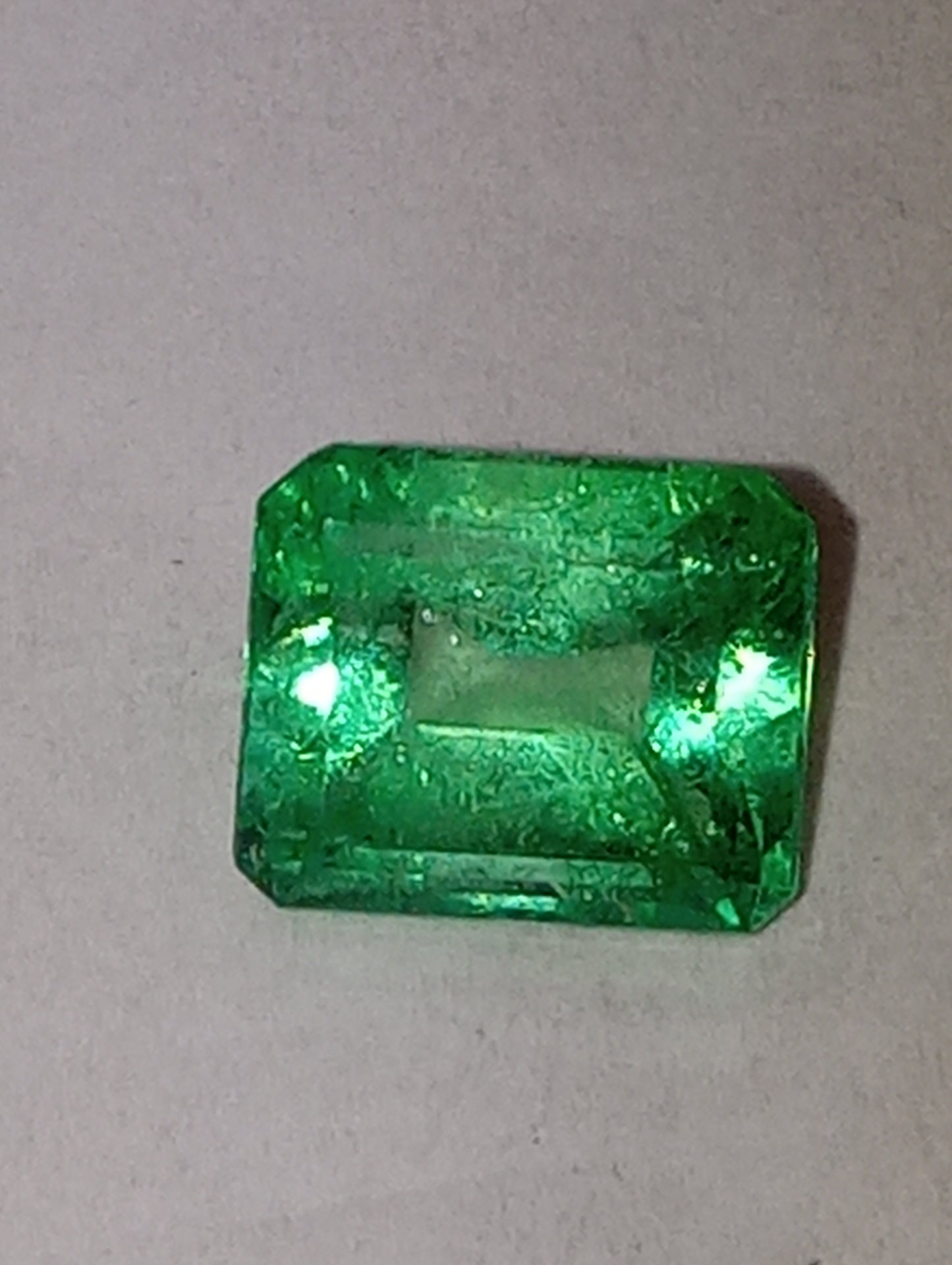 emerald gemstone Colombian, 6.9mmx6mm emerald cut, 1.44ct