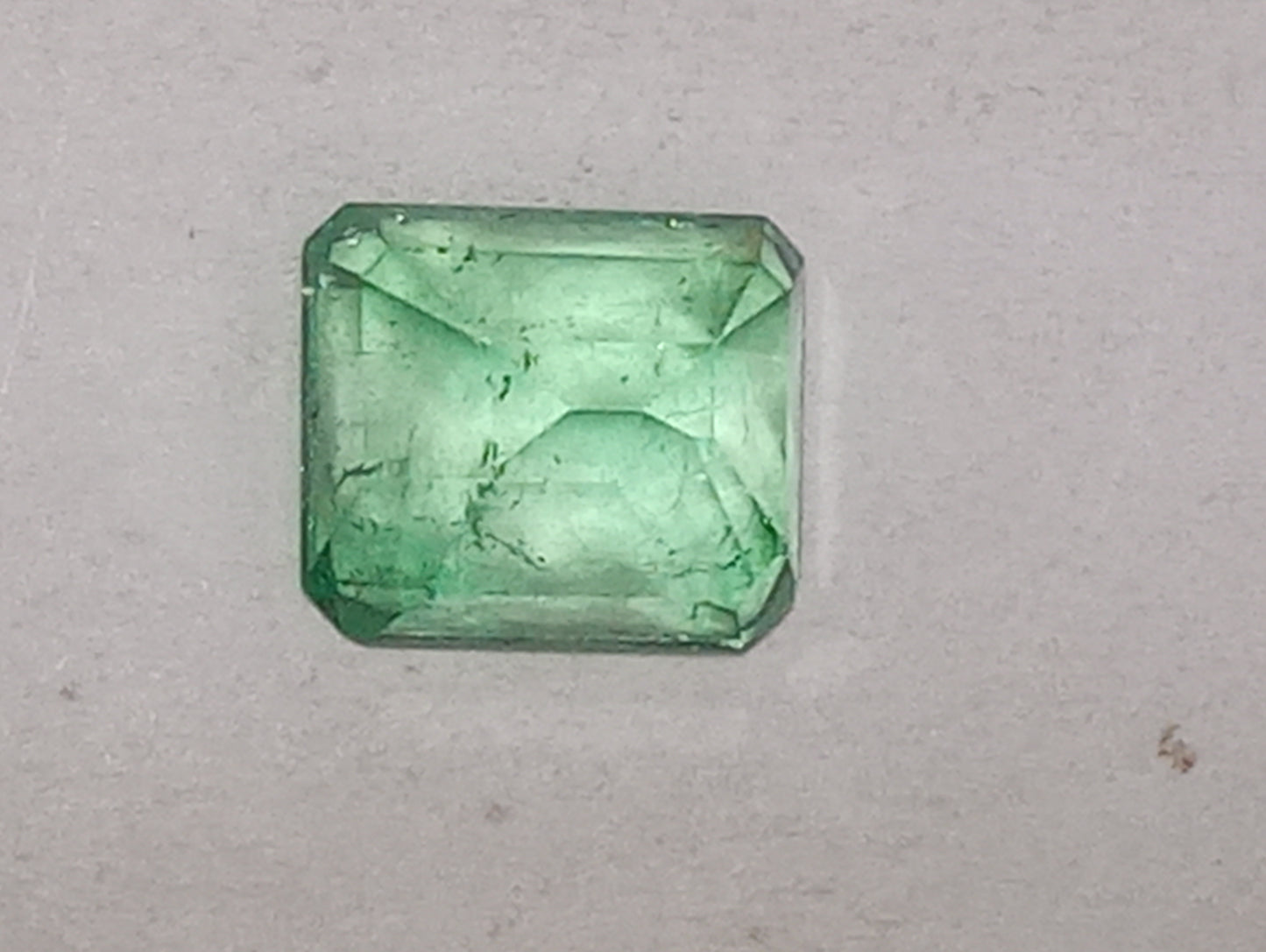 emerald gemstone Colombian, 6.9mmx6mm emerald cut, 1.44ct