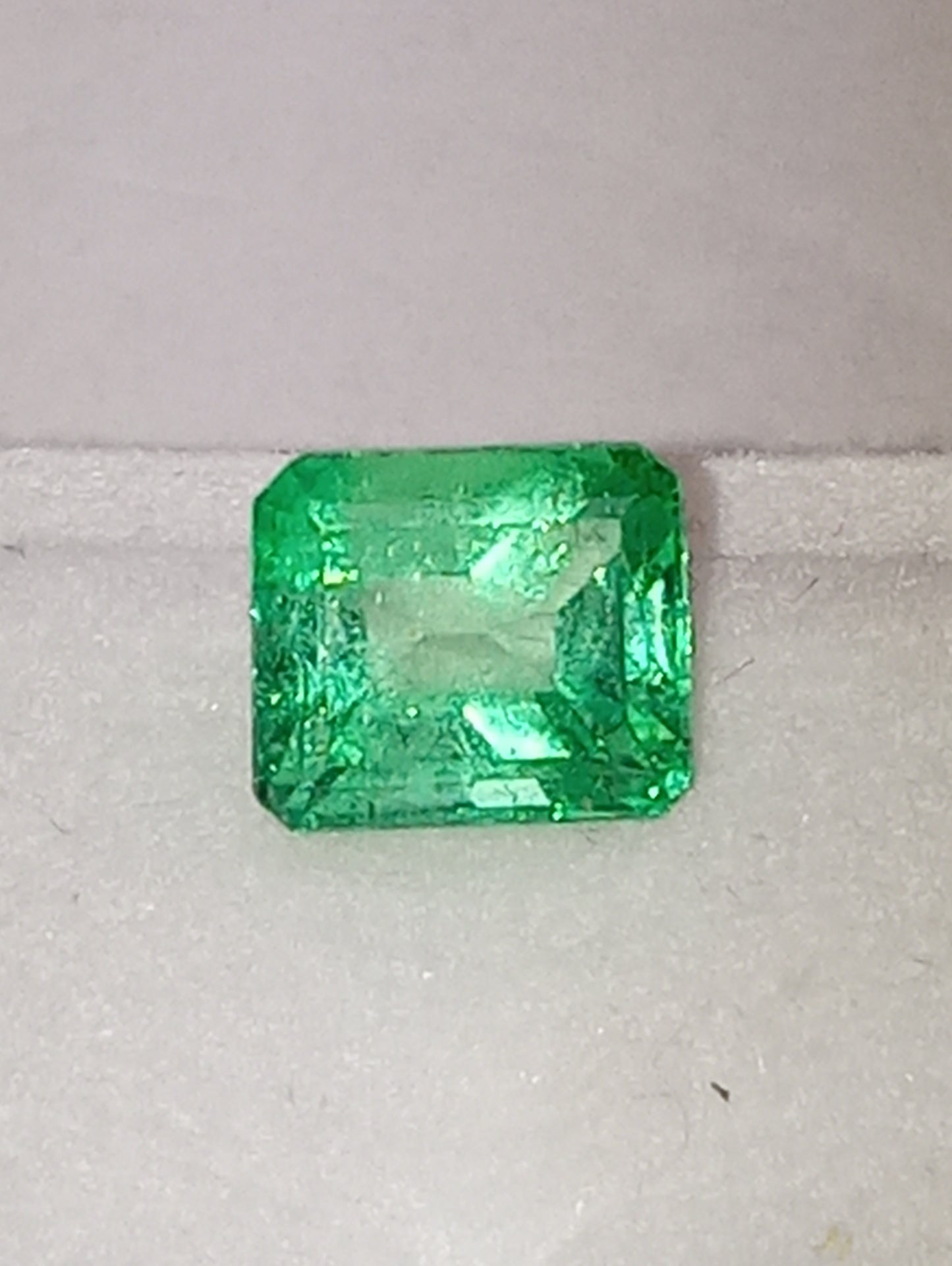 emerald gemstone Colombian, 6.9mmx6mm emerald cut, 1.44ct