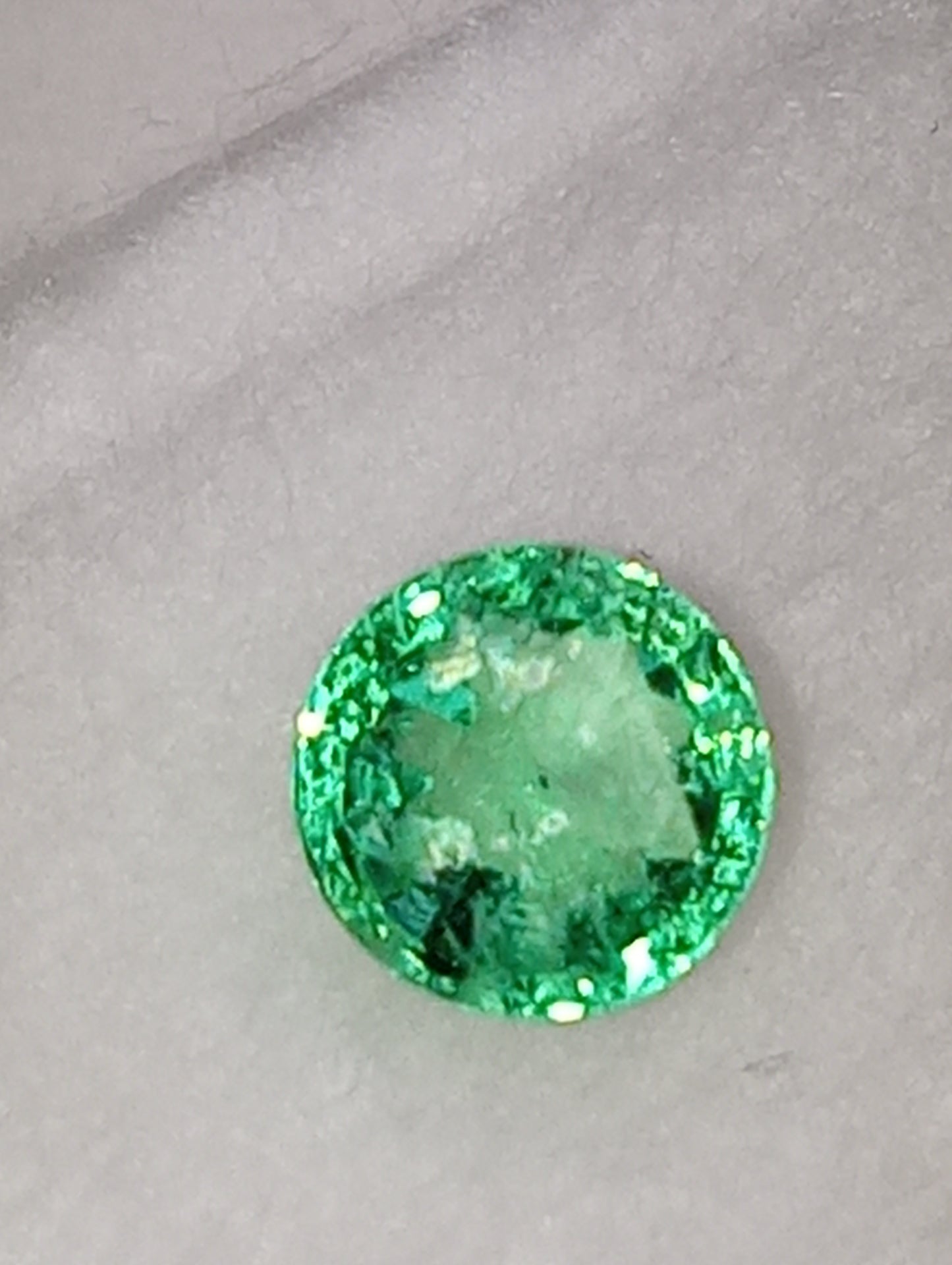 emerald gemstone Nigerian, 5mm round cut, .54ct