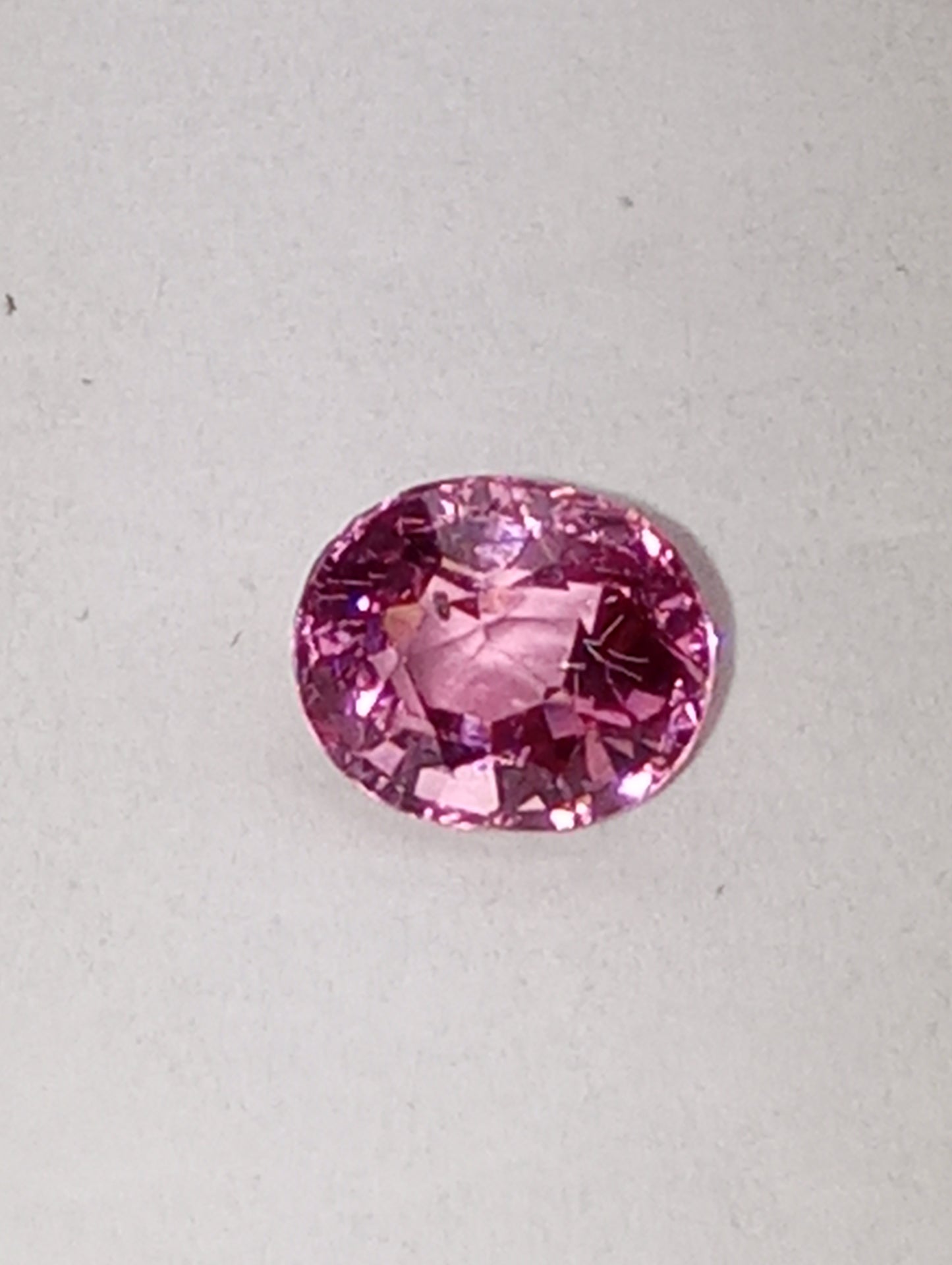 spinel gemstone Burma, pink 6mmx5mm oval cut, .75ct