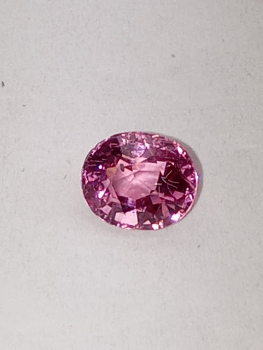 spinel gemstone Burma, pink 6mmx5mm oval cut, .75ct
