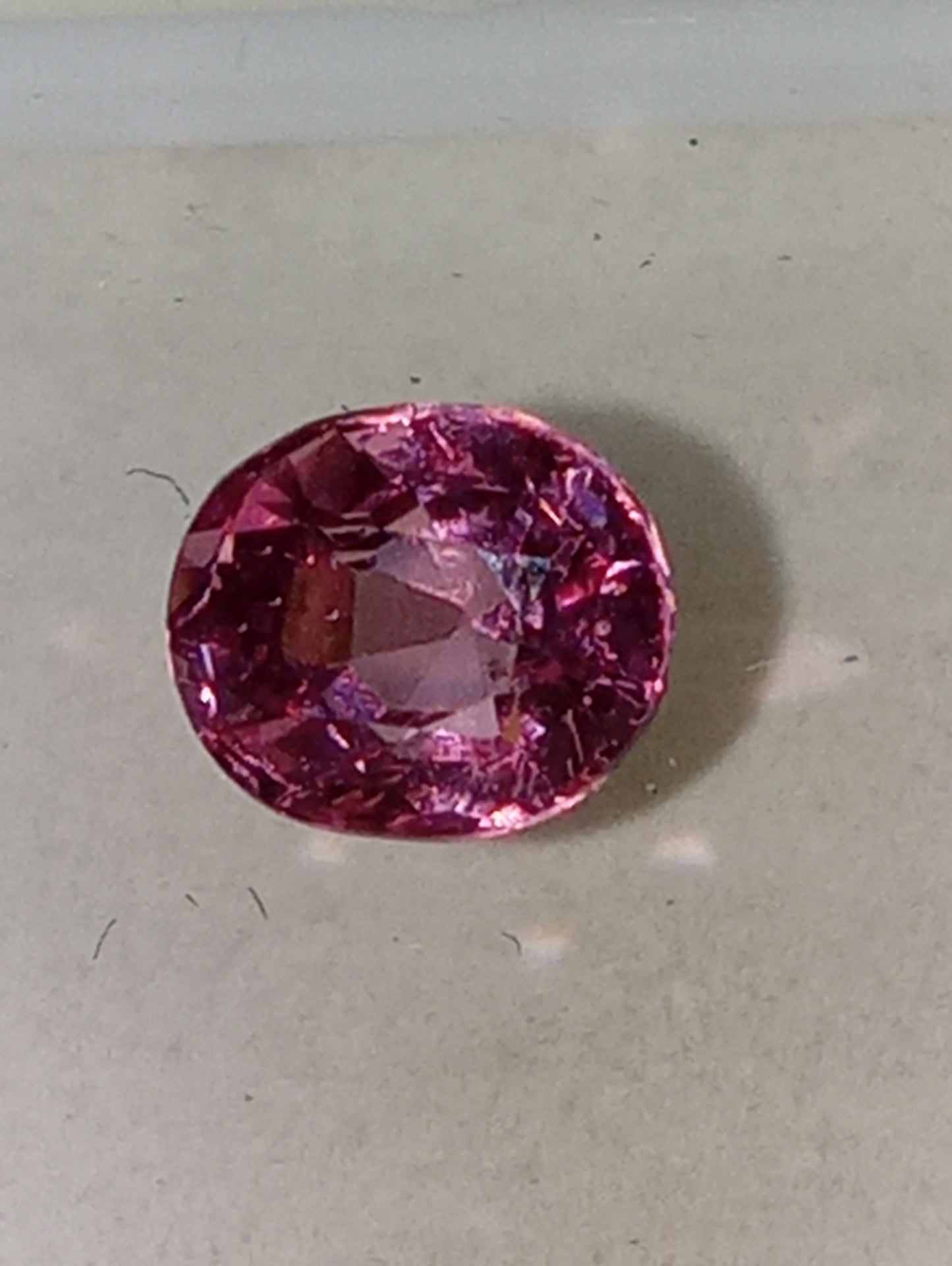spinel gemstone Burma, pink 6mmx5mm oval cut, .75ct