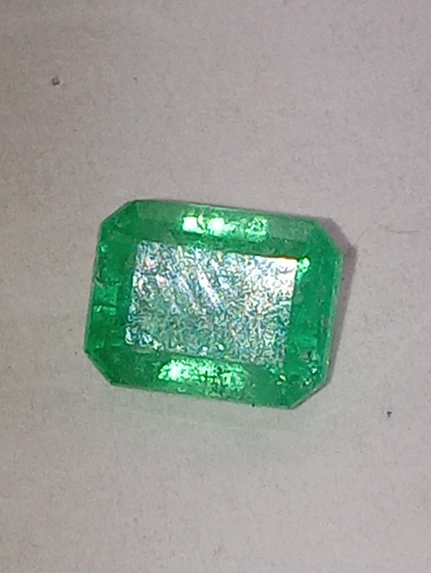 emerald gemstone Colombian, 7mmx5mm emerald cut, 1.29ct