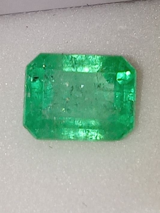 emerald gemstone Colombian, 7mmx5mm emerald cut, 1.29ct