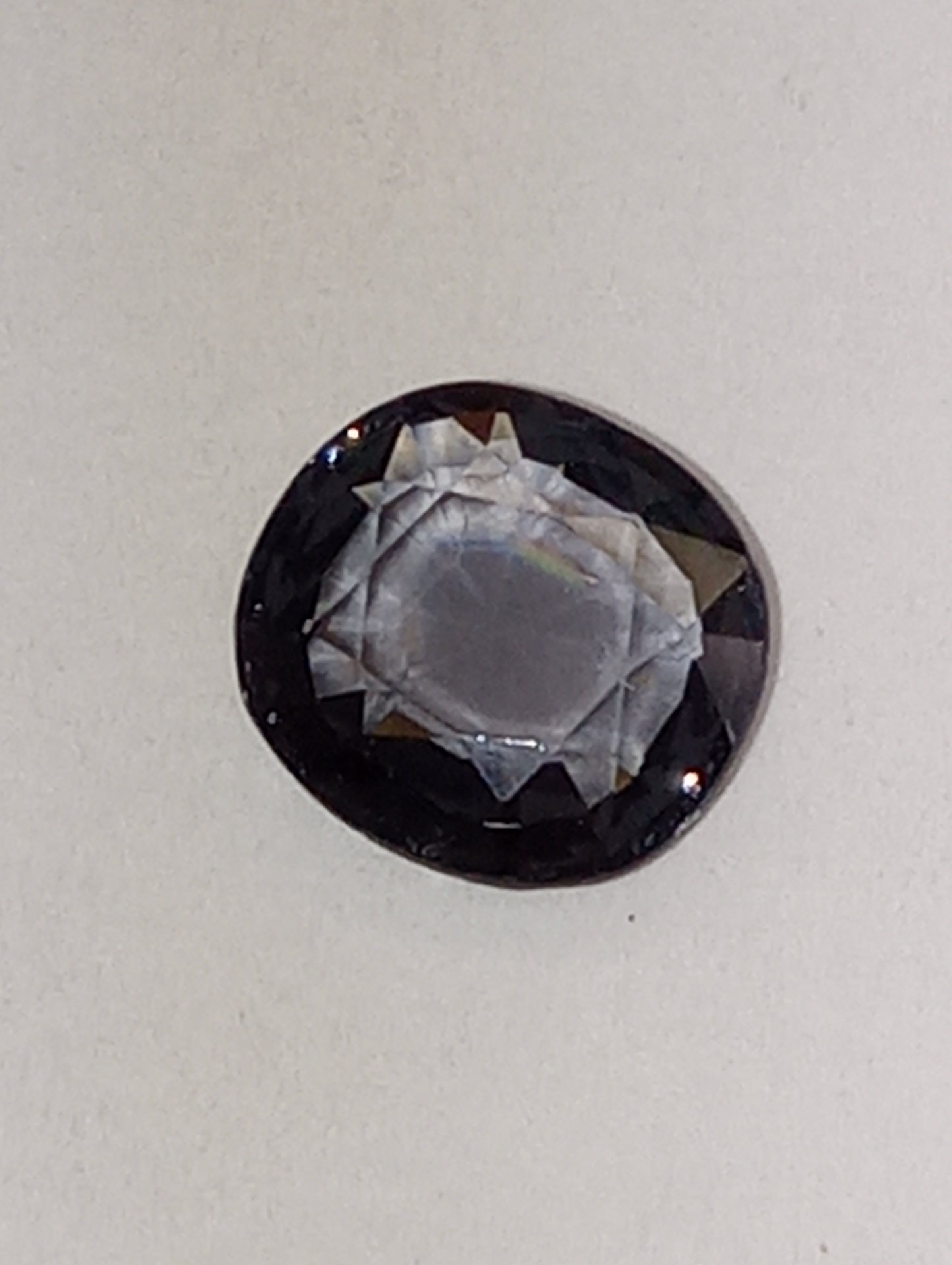 spinel gemstone Burma, purple blue, 8mmx7.5mm oval cut, 1.49ct