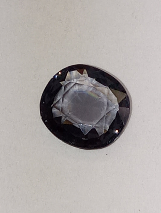 spinel gemstone Burma, purple blue, 8mmx7.5mm oval cut, 1.49ct