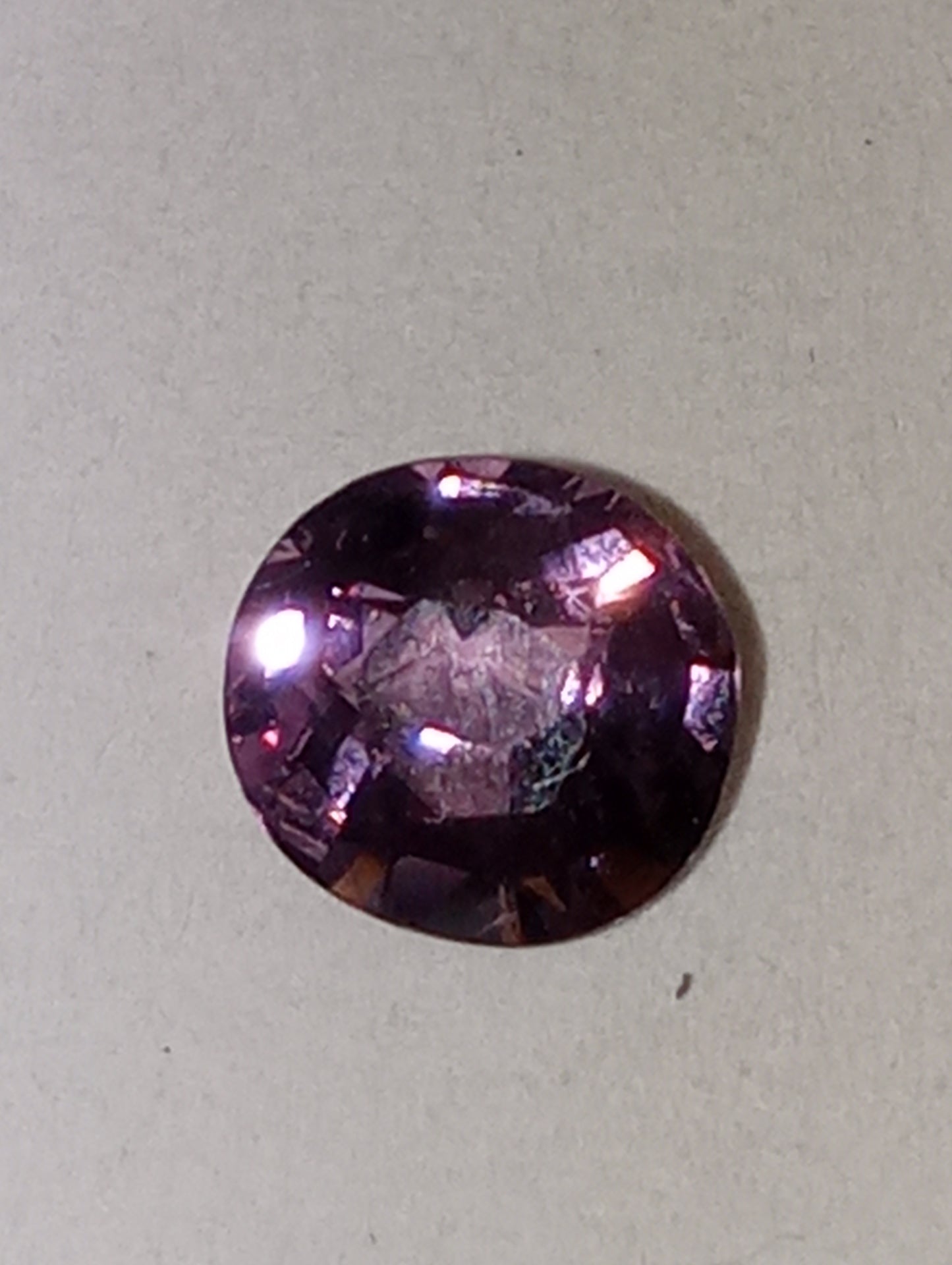 spinel gemstone Burma, purple, 6mmx5.5mm oval cut, .73ct