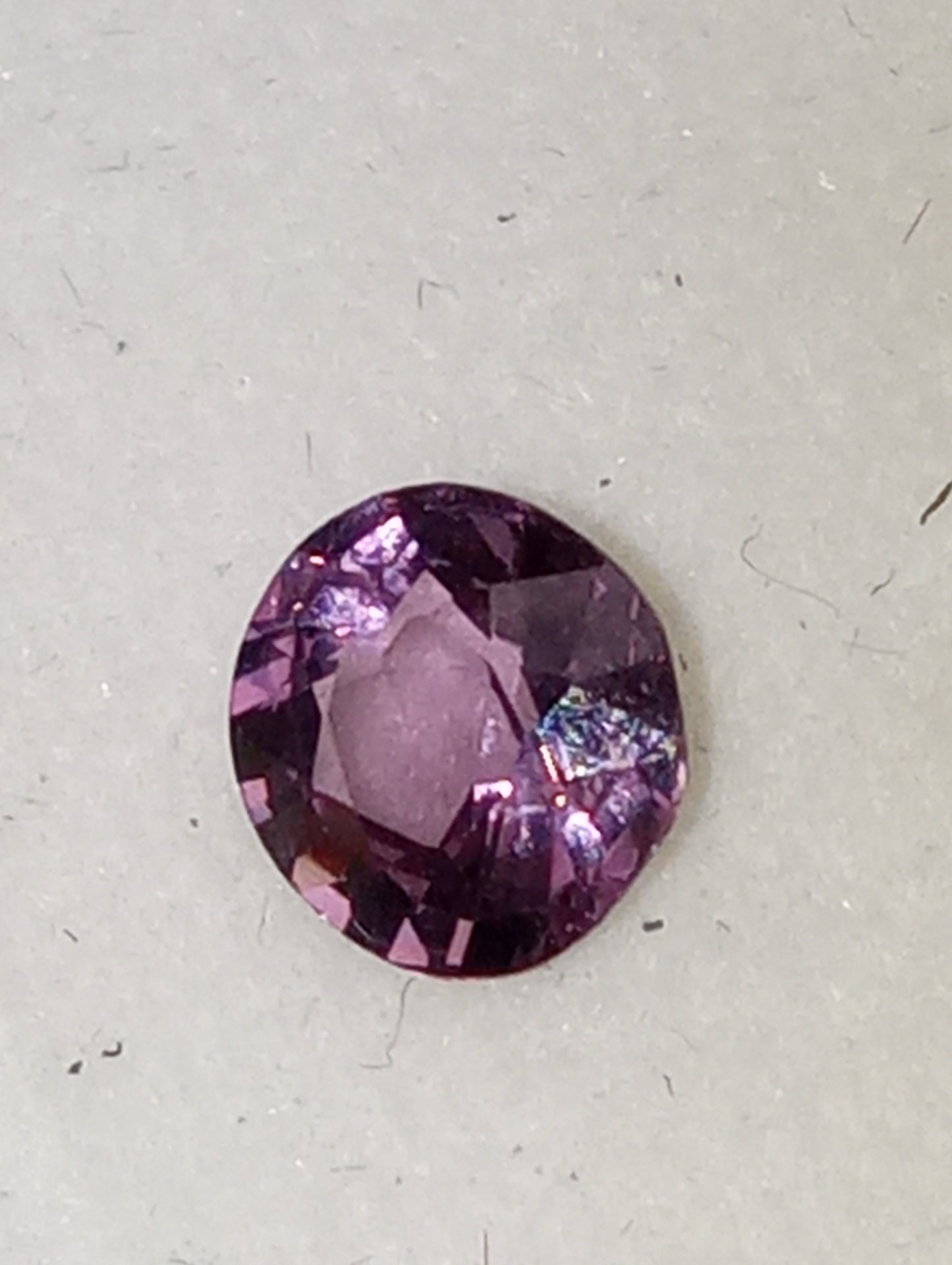 spinel gemstone Burma, purple, 6mmx5.5mm oval cut, .73ct