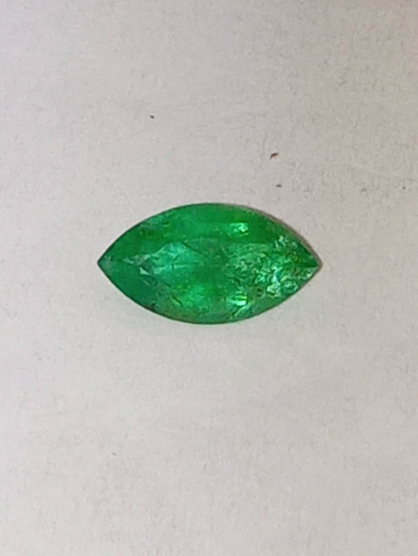 emerald gemstone Nigerian, 7mmx4mm marquise cut, .38ct