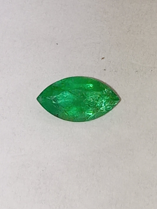 emerald gemstone Nigerian, 7mmx4mm marquise cut, .38ct