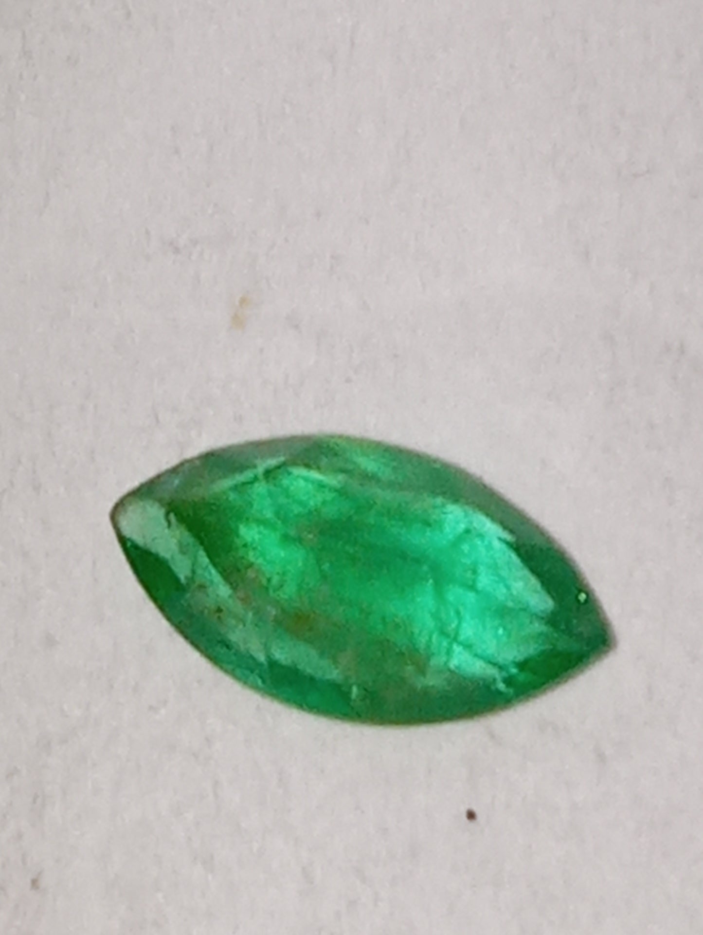 emerald gemstone Nigerian, 7mmx4mm marquise cut, .38ct