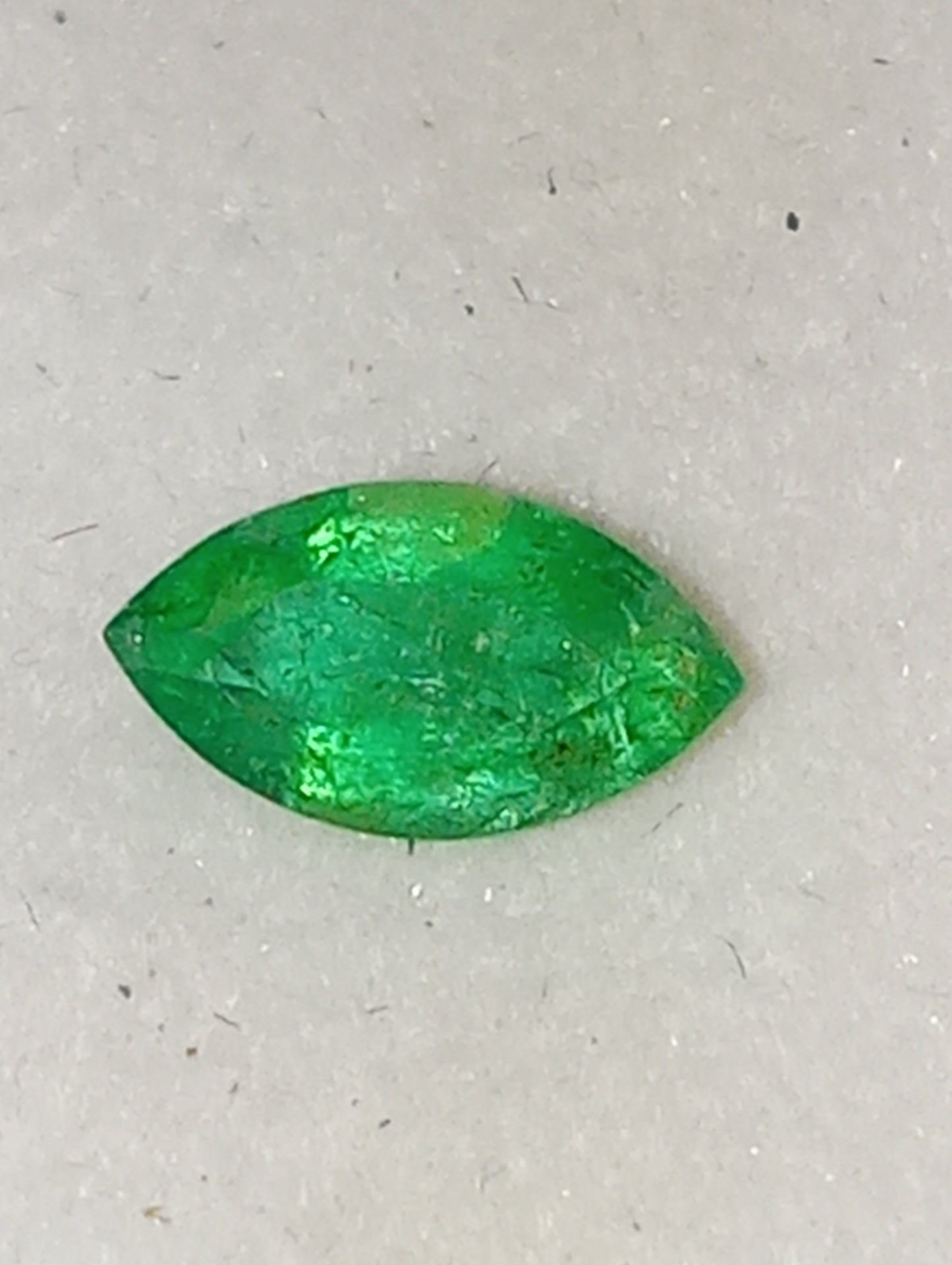 emerald gemstone Nigerian, 7mmx4mm marquise cut, .38ct