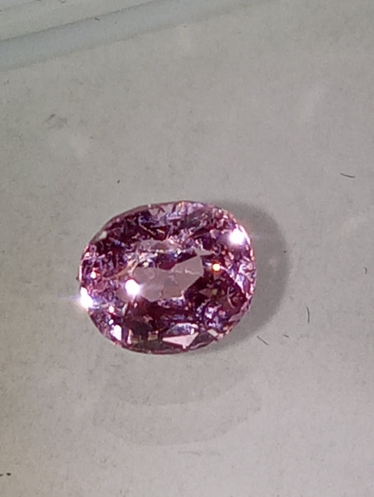 spinel gemstone Burma, pink, 5.5mmx5mm oval cut, .83ct