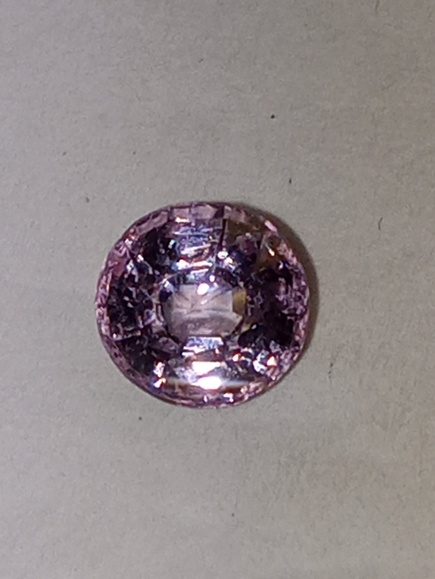 spinel gemstone Burmese, pinky purple, 6mm round cut, 1.06ct