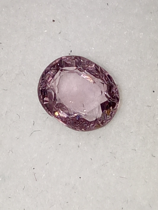 spinel gemstone Burma, pinky purple,  6mmx5mm oval cut, .81ct