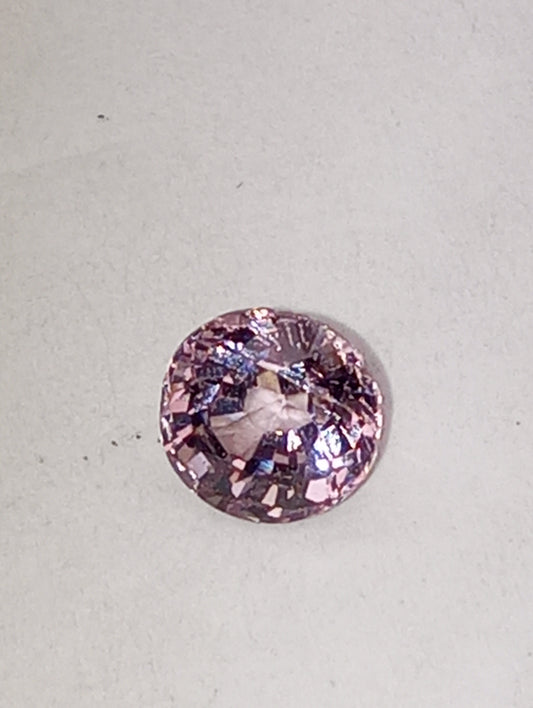 spinel gemstone Burmese, purplish pink,  6mmx5.75mm oval cut, .92ct