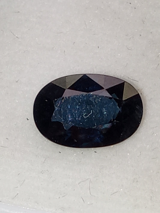 spinel gemstone, blue, 9.5mmx6.5mm oval cut, 2ct