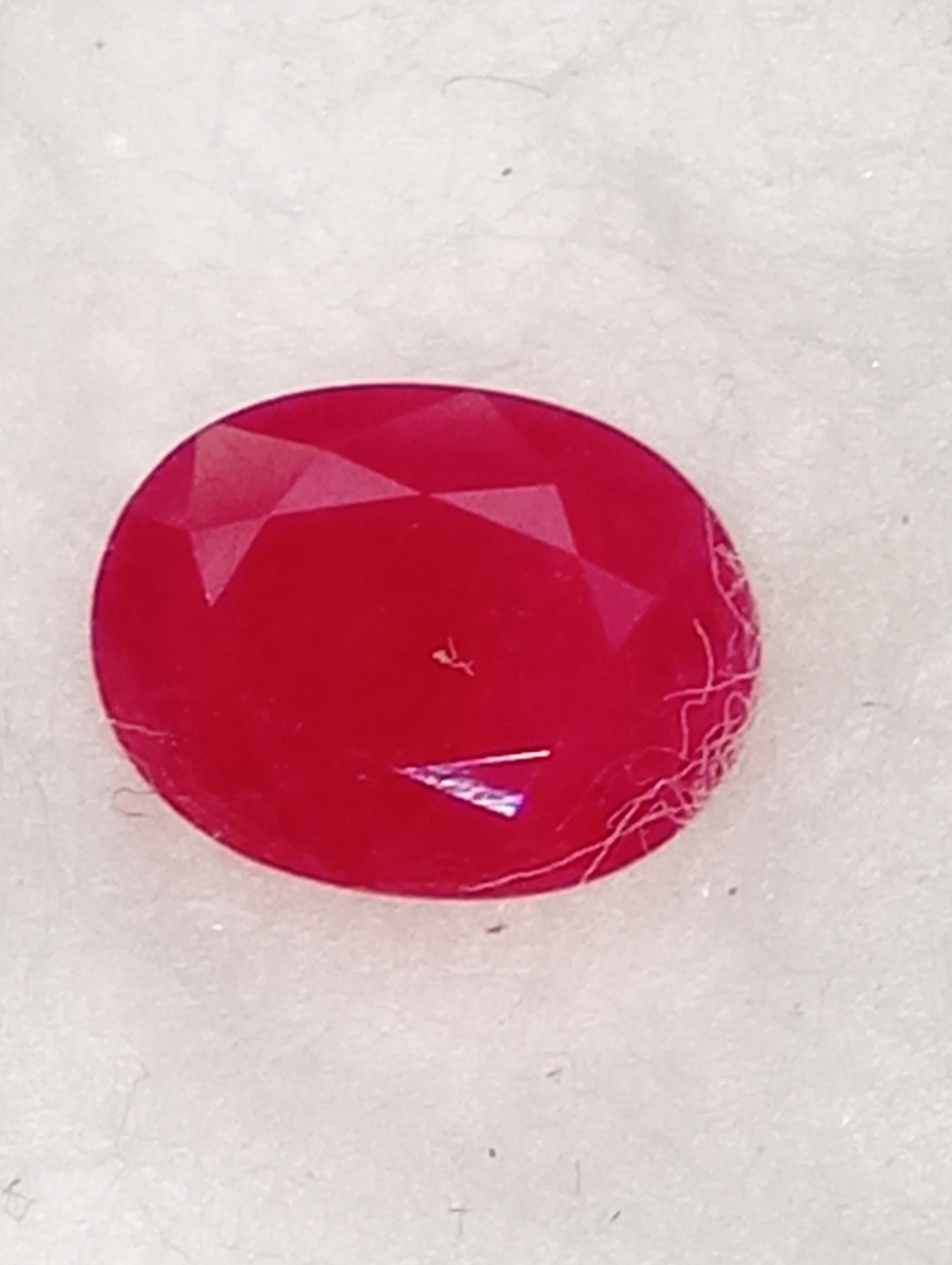 ruby gemstone Burma, 8mmx6mm oval cut, shallow, 1.16ct