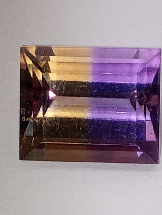 ametrine gemstone Mandiore(TM), 12mmx10mm rectangle cut, 6.72ct