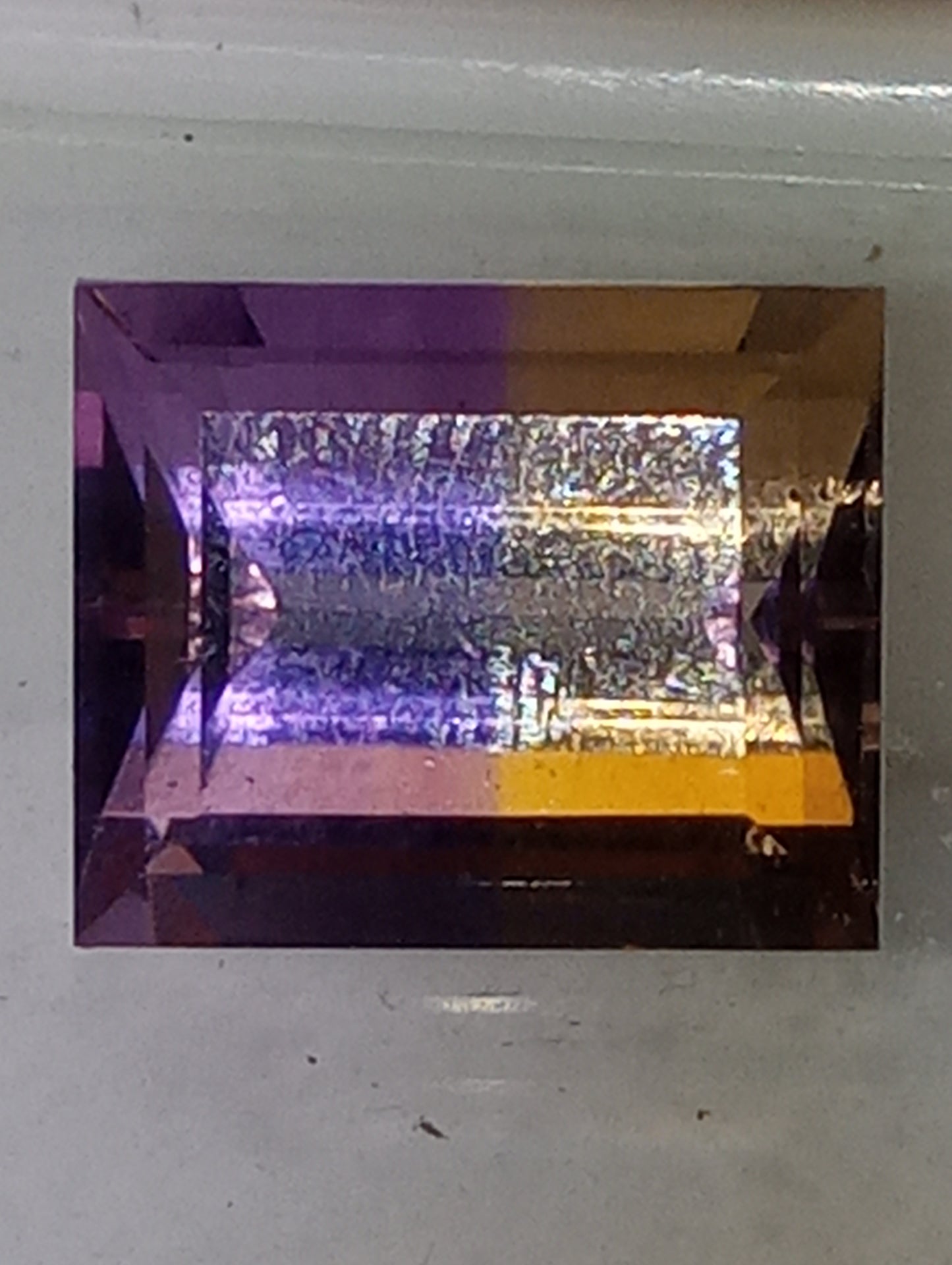 ametrine gemstone Mandiore(TM), 12mmx10mm rectangle cut, 6.72ct
