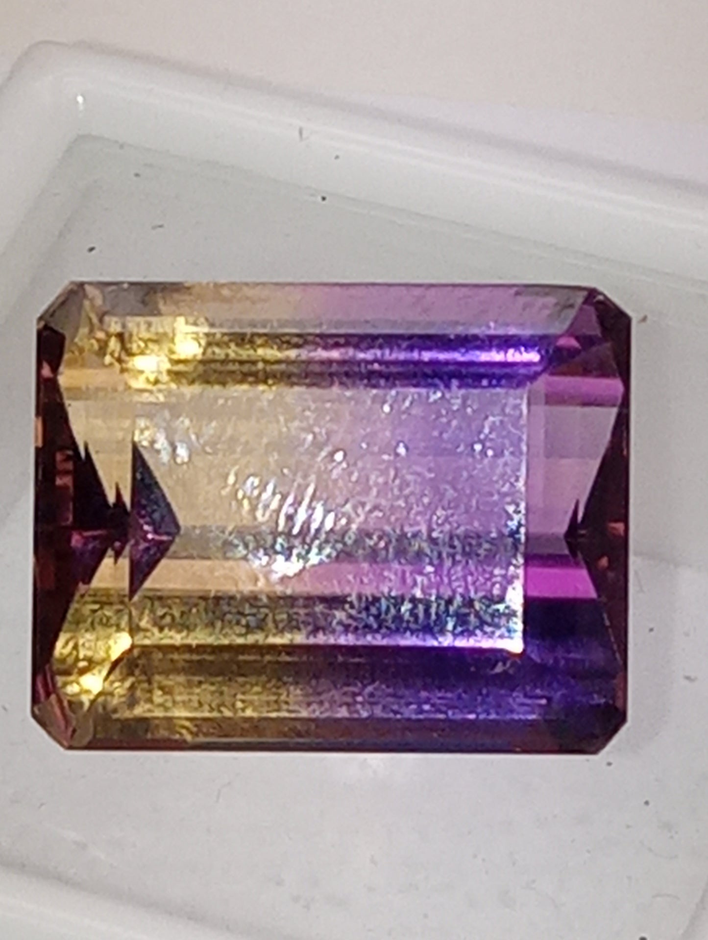 Ametrine gemstone dark, 18mmx14mm emerald cut, 20.12ct, GEM QUALITY PLUS