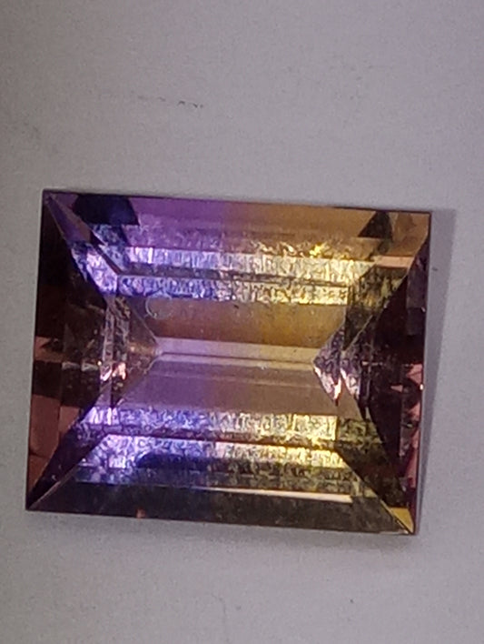 ametrine gemstone MANDIORE(TM), 12mmx10mm rectangle cut, 5.73ct