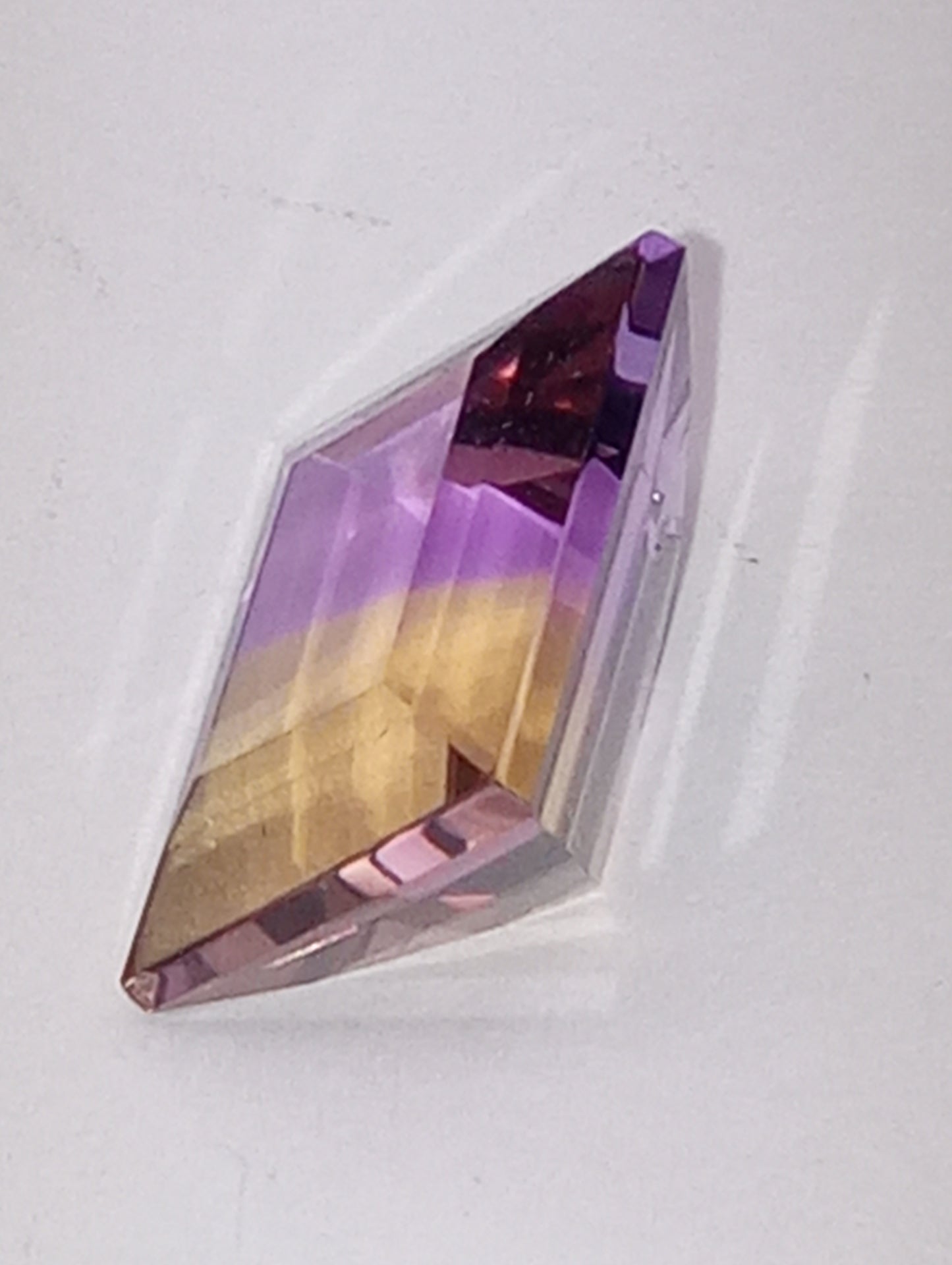 ametrine gemstone MANDIORE(TM), 12mmx10mm rectangle cut, 5.73ct
