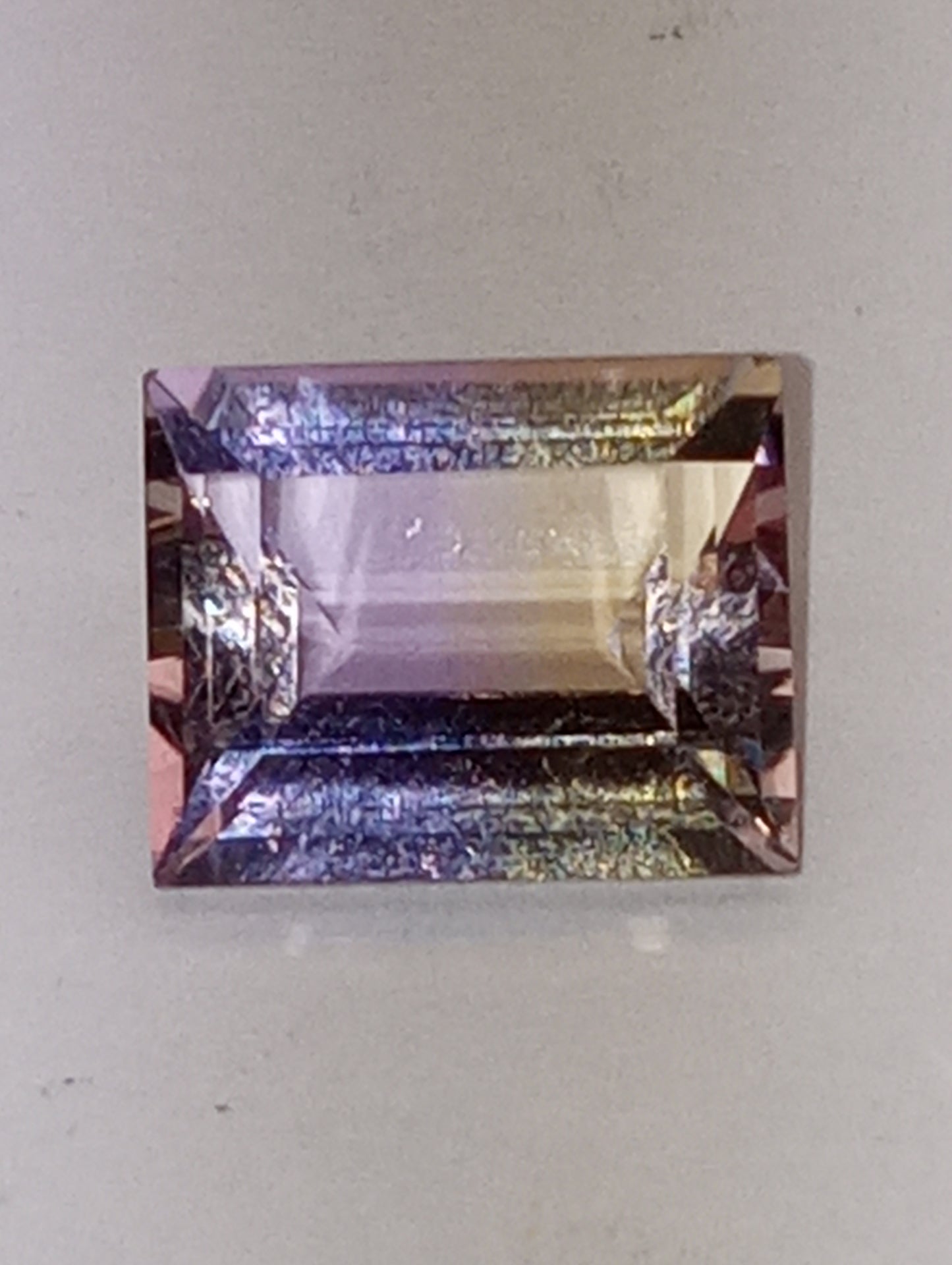 ametrine gemstone Mandiore(TM), 12mmx10mm rectangle cut, 4.98ct