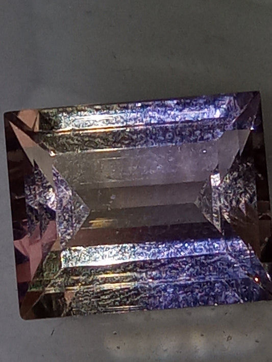 ametrine gemstone Mandiore(TM), 12mmx10mm rectangle cut, 4.98ct