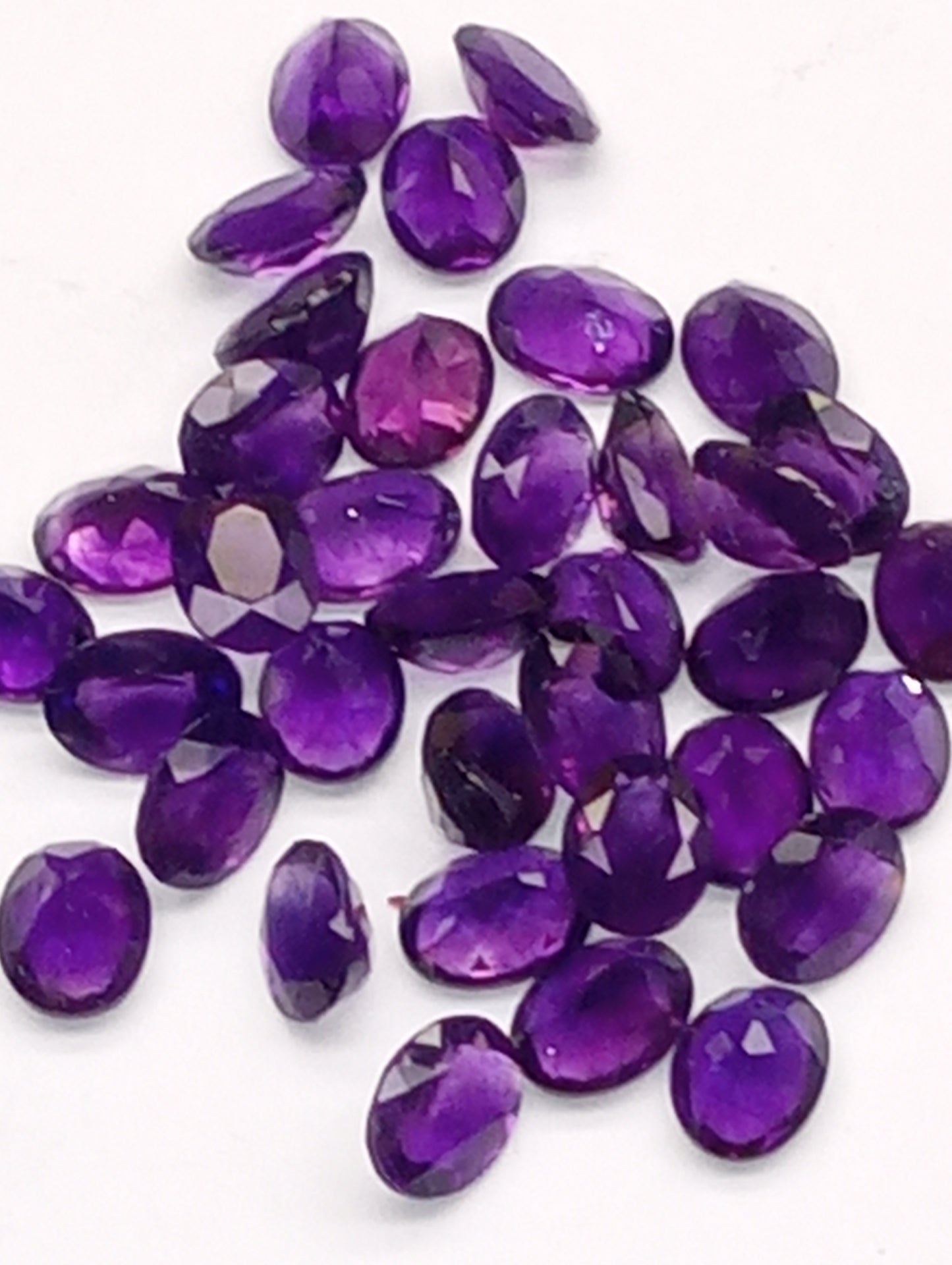 amethyst gemstones African dark, 8mmx6mm oval cuts, 1.10ct average each, 36 stones