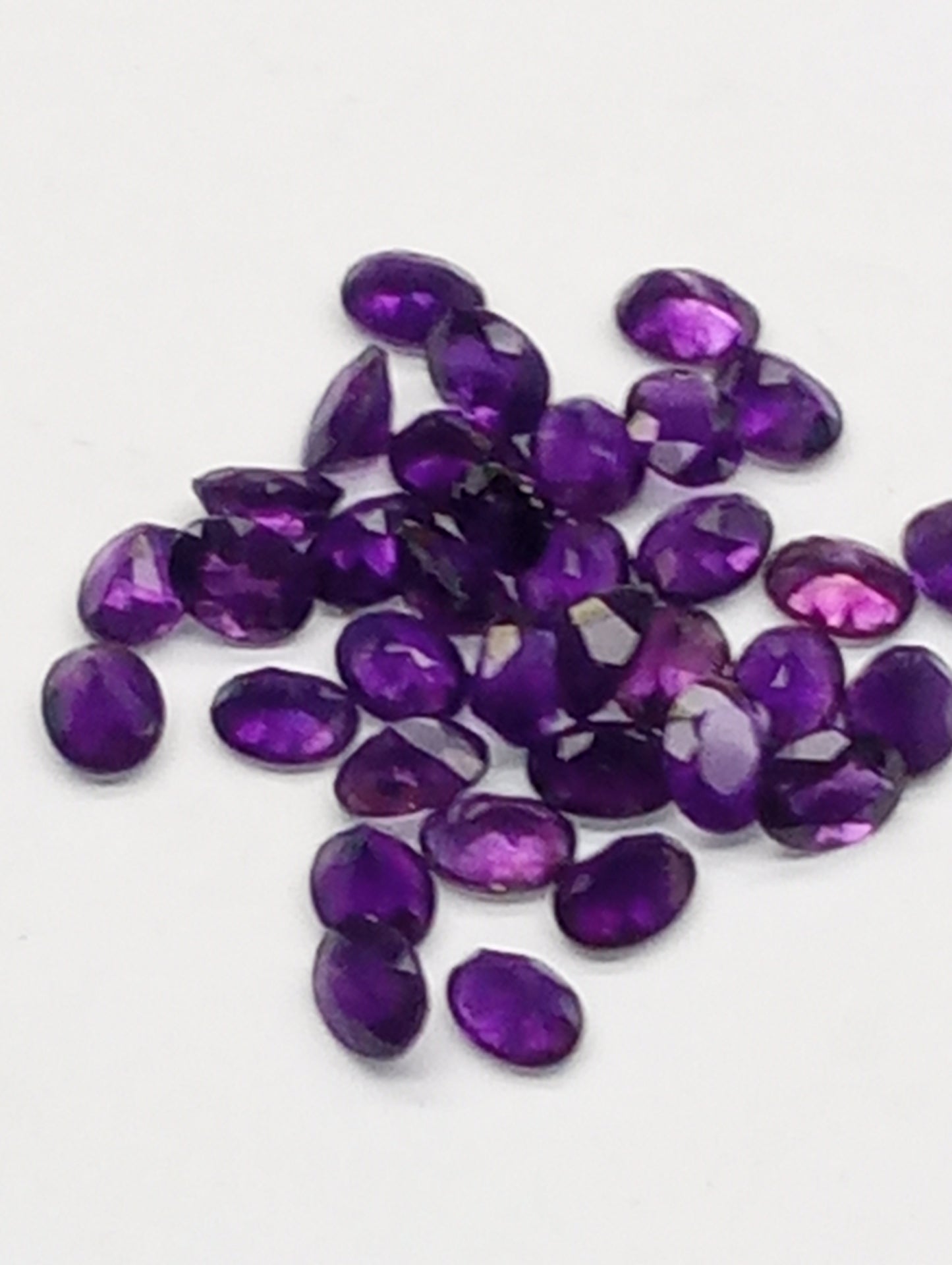 amethyst gemstones African dark, 8mmx6mm oval cuts, 1.10ct average each, 36 stones