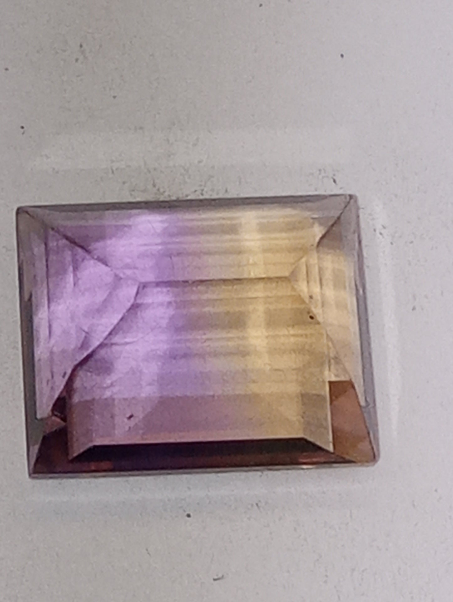 ametrine gemstone Mandiore(TM), 12mmx10mm rectangle cut, 6.38ct