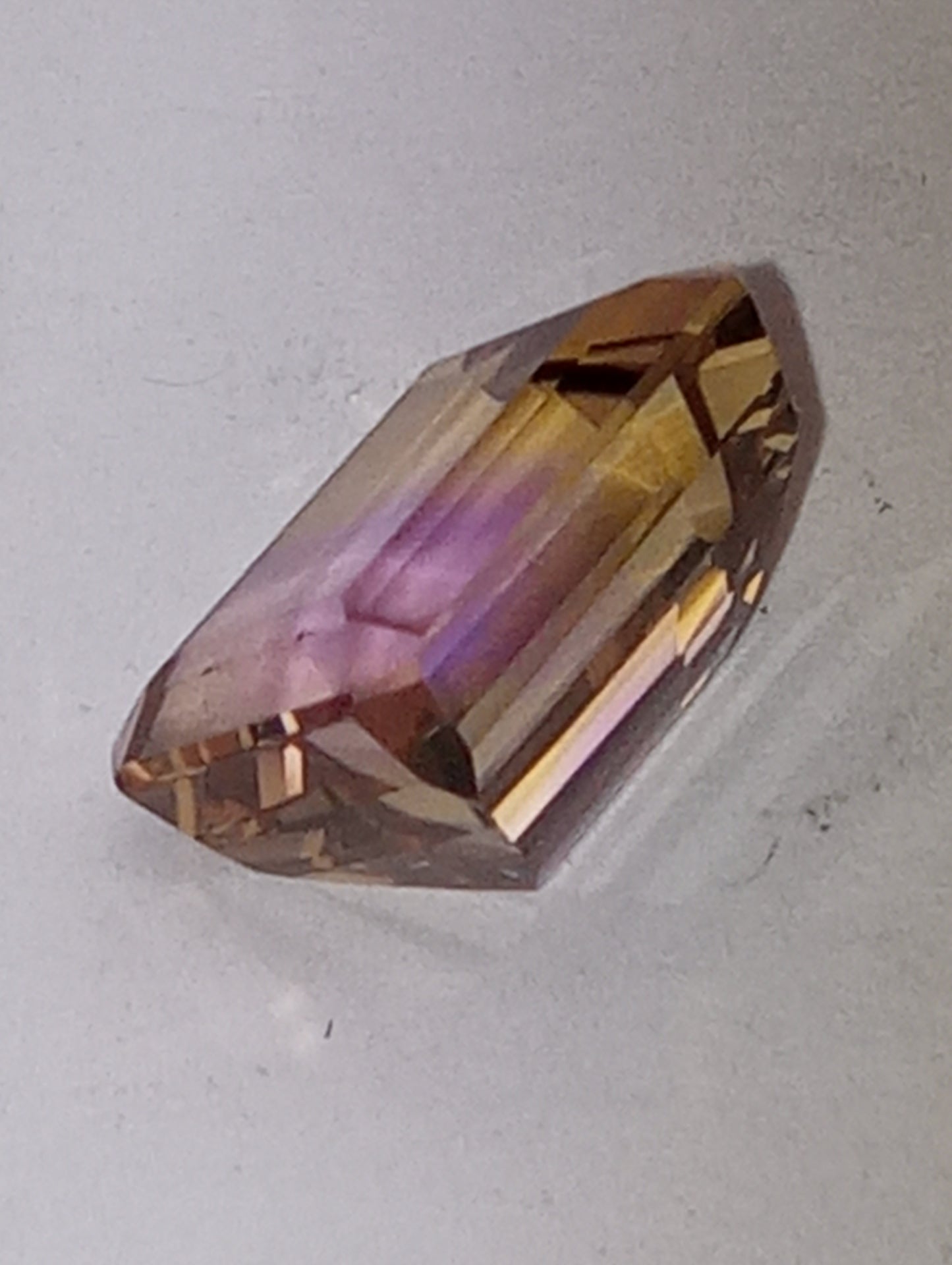 ametrine gemstone,  11mmx9mm emerald cut, 9.84ct