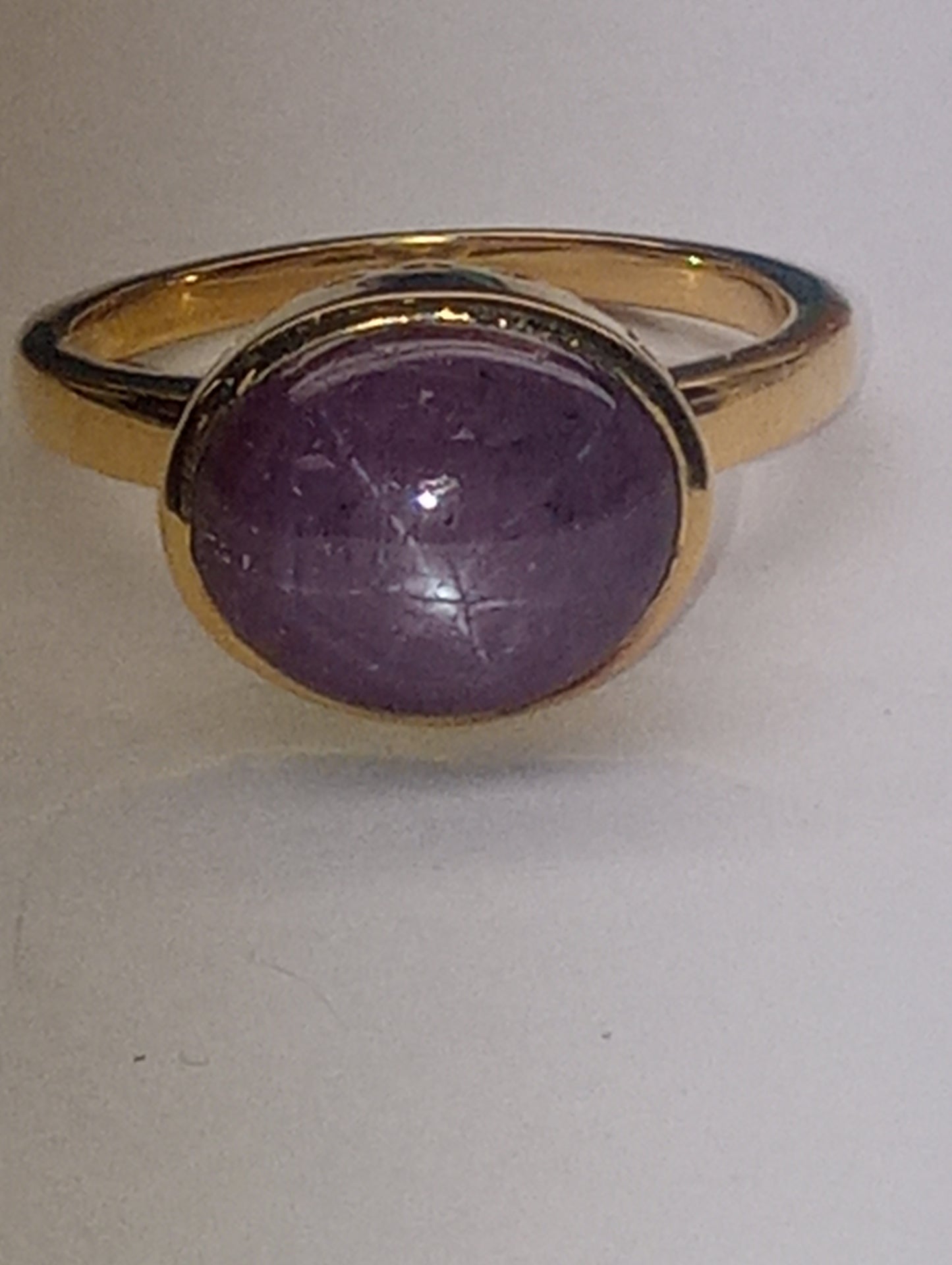 ring ruby Indian star, in vermeil yellow gold over sterling silver, size 9, 9.35ctw